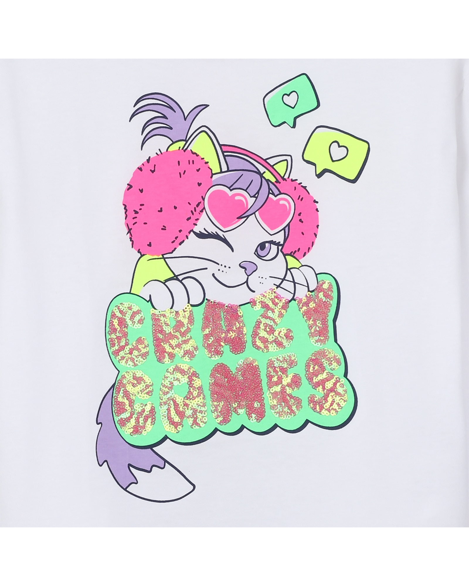Camiseta de niña de manga larga con estampado grande - Billieblush - Blanco Blanco-2