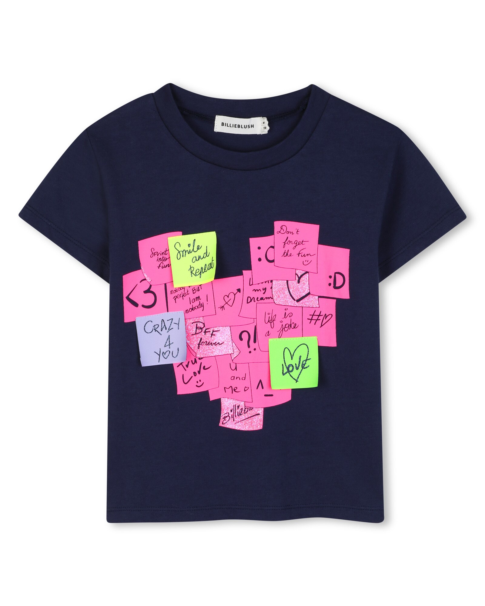 Imagen 0 de Camiseta de niña de manga corta con estampado grande Azul marino