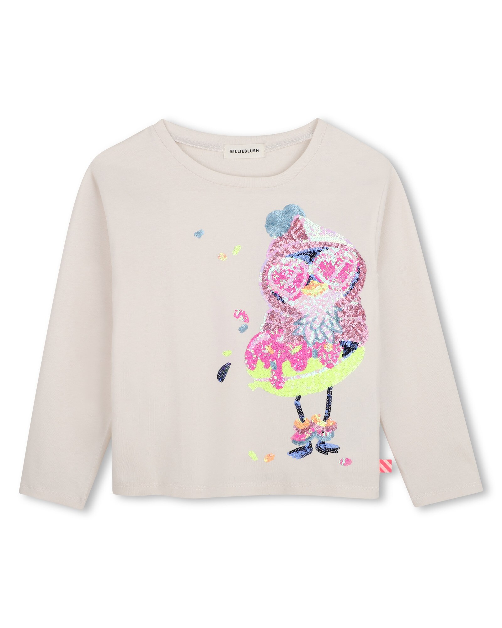 Imagen 0 de Camiseta de niña de manga larga con estampado grande Crudo