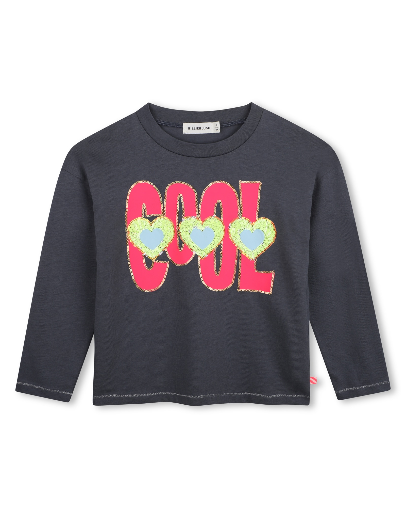 Imagen 0 de Camiseta de niña de manga larga con estampado grande Gris