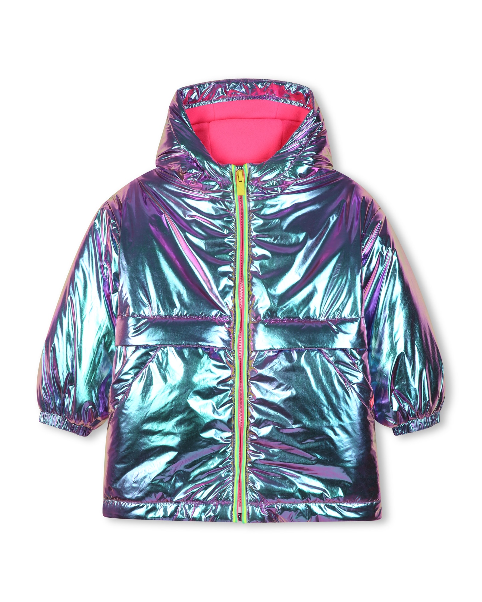 Parka de niña con cuadros - Billieblush - Rosa Rosa-1