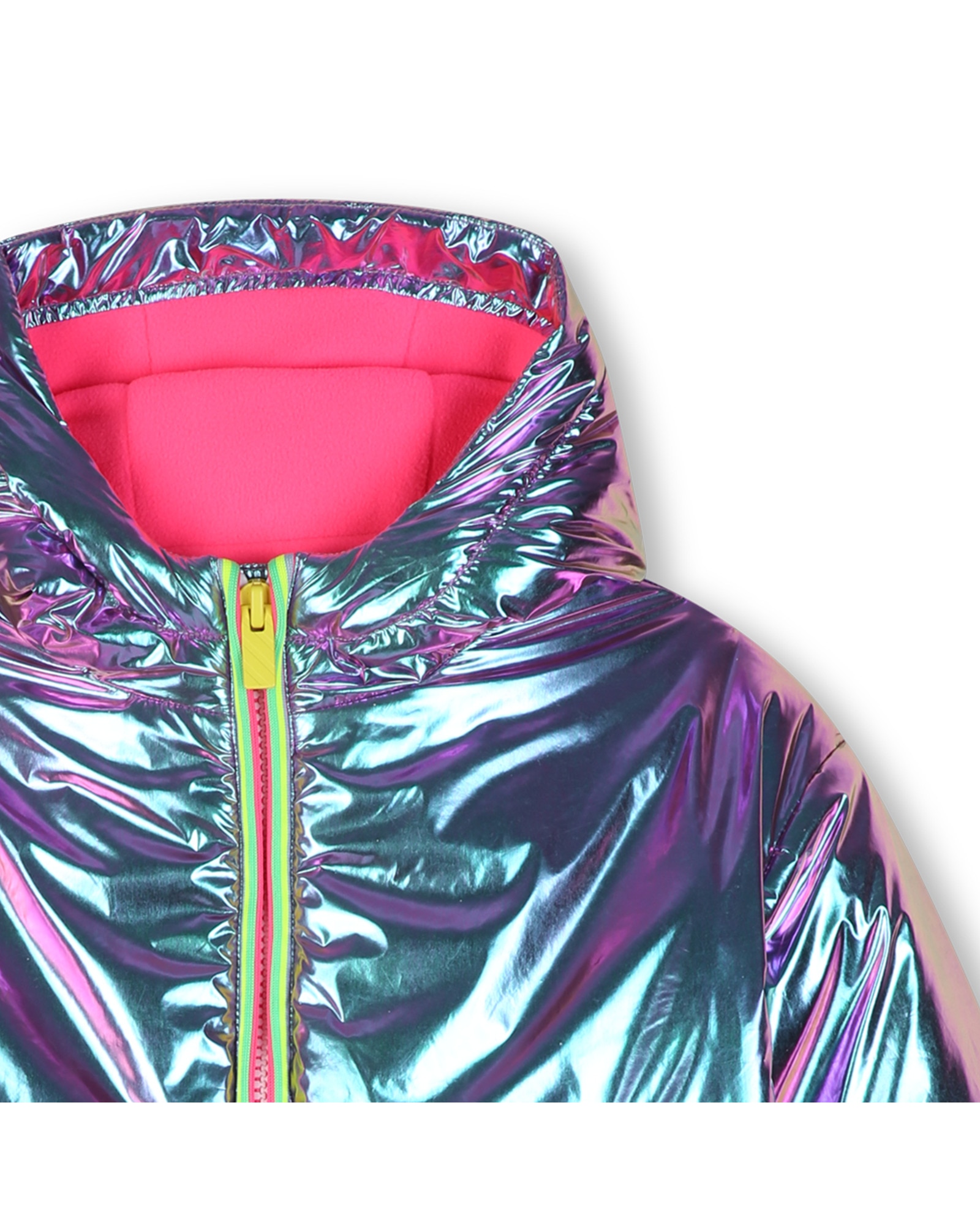 Parka de niña con cuadros - Billieblush - Rosa Rosa-2