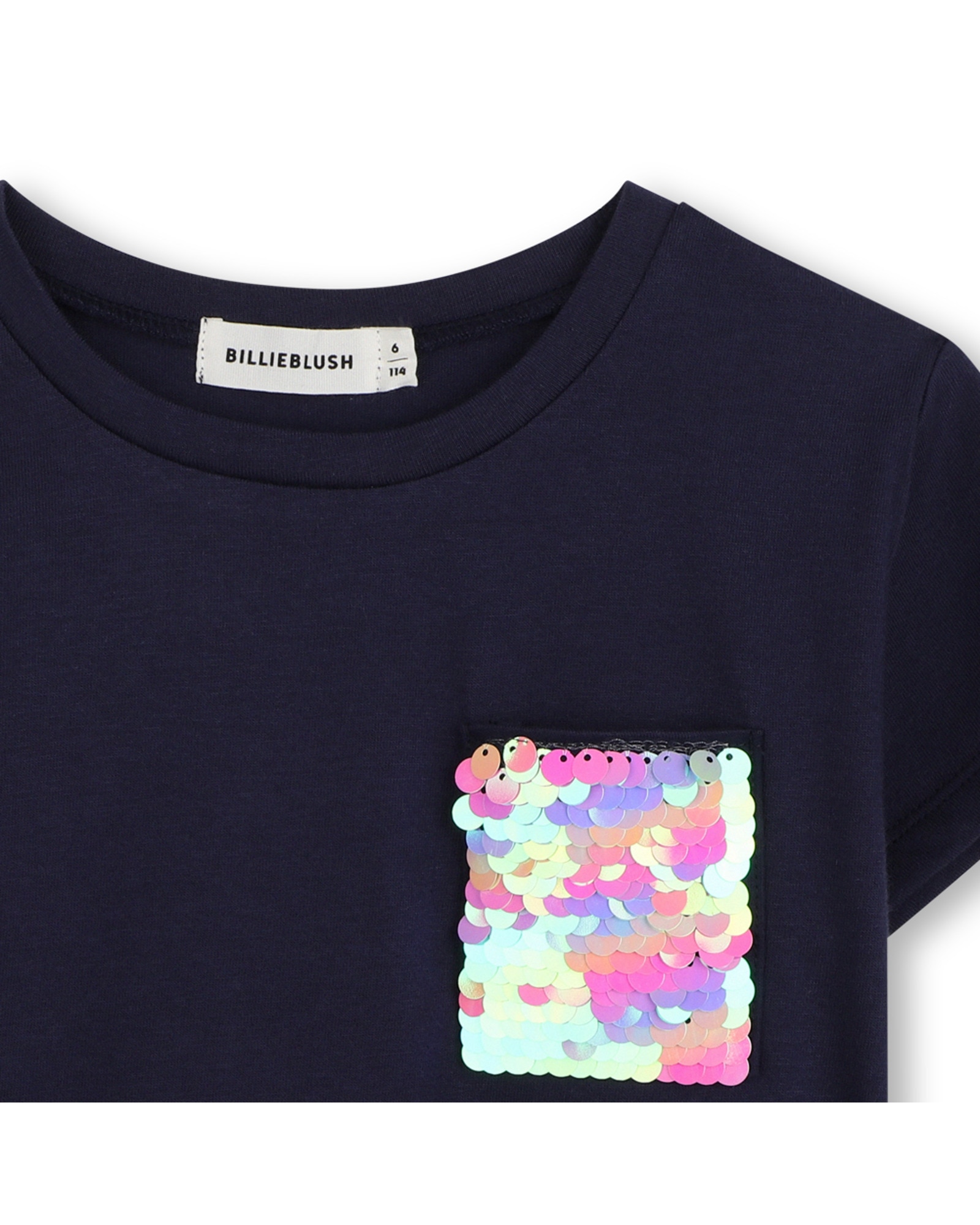 Camiseta de niña de manga corta liso - Billieblush - Azul marino Azul marino-2