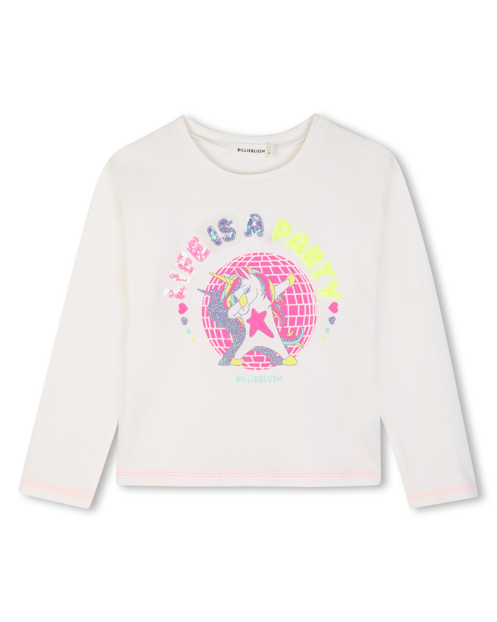 Imagen 0 de Camiseta de niña de manga larga con estampado grande Crudo
