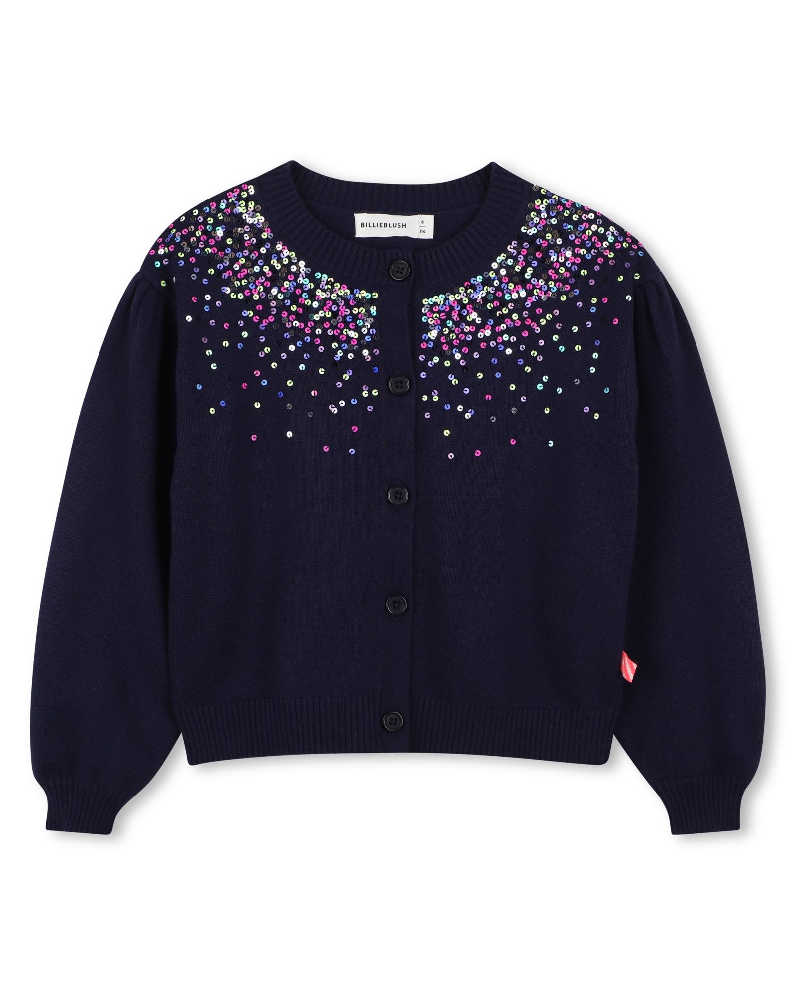 Chaqueta de punto de niña con fantasía - Billieblush - Azul marino Azul marino-1