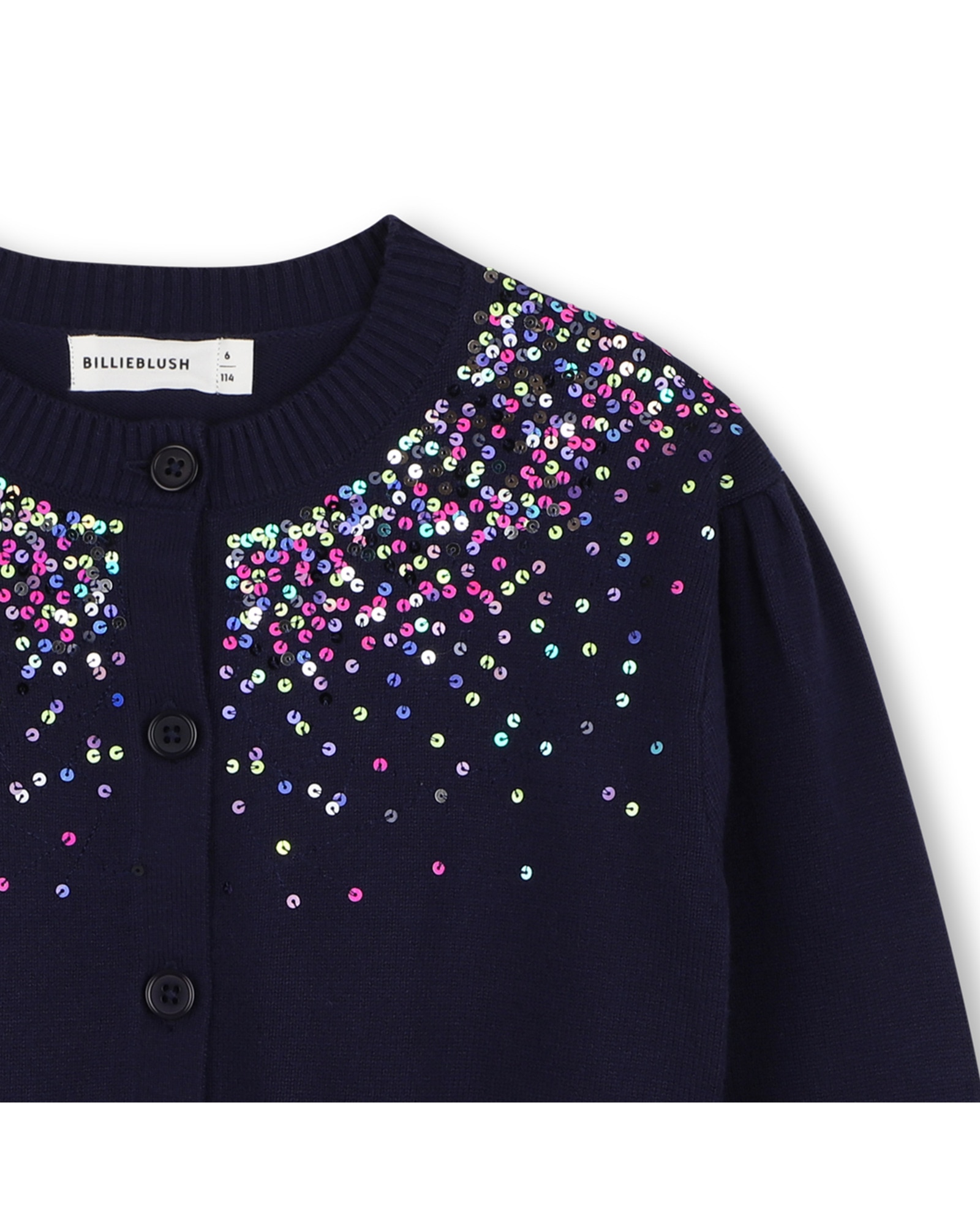Chaqueta de punto de niña con fantasía - Billieblush - Azul marino Azul marino-2