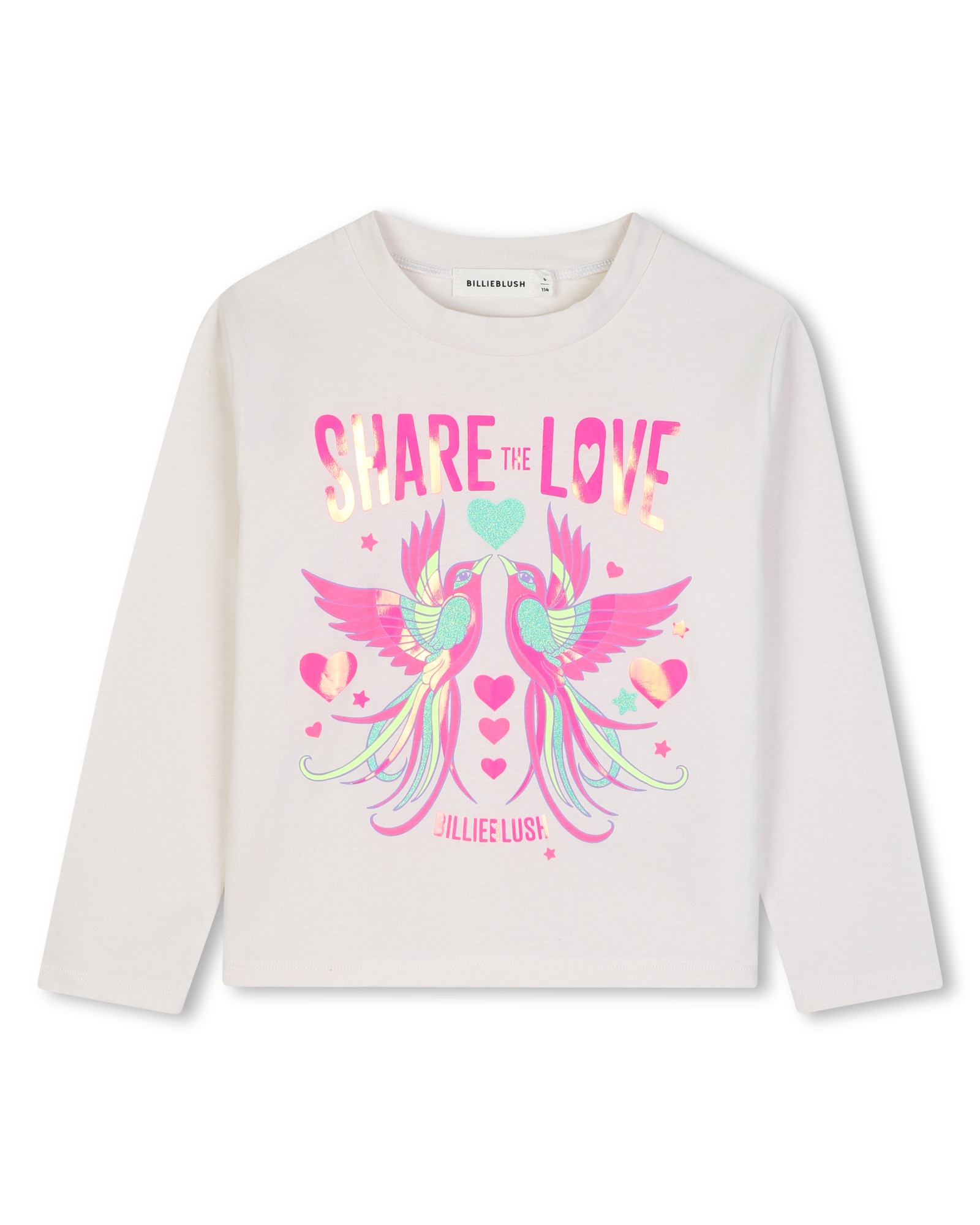 Imagen 0 de Camiseta de niña de manga larga con estampado grande Crudo