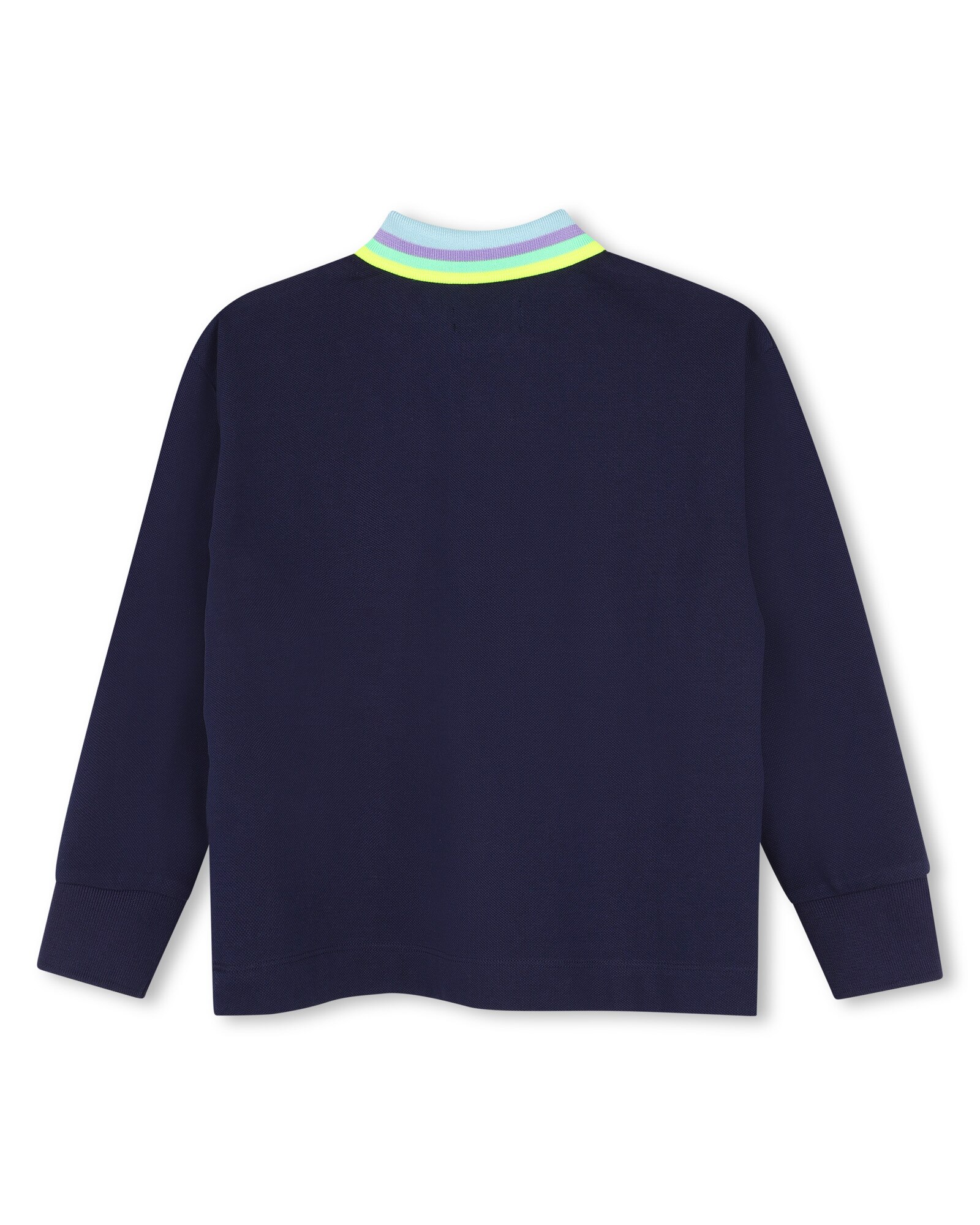 Polo de niño de manga larga con estampado grande - Billieblush - Azul marino Azul marino-3