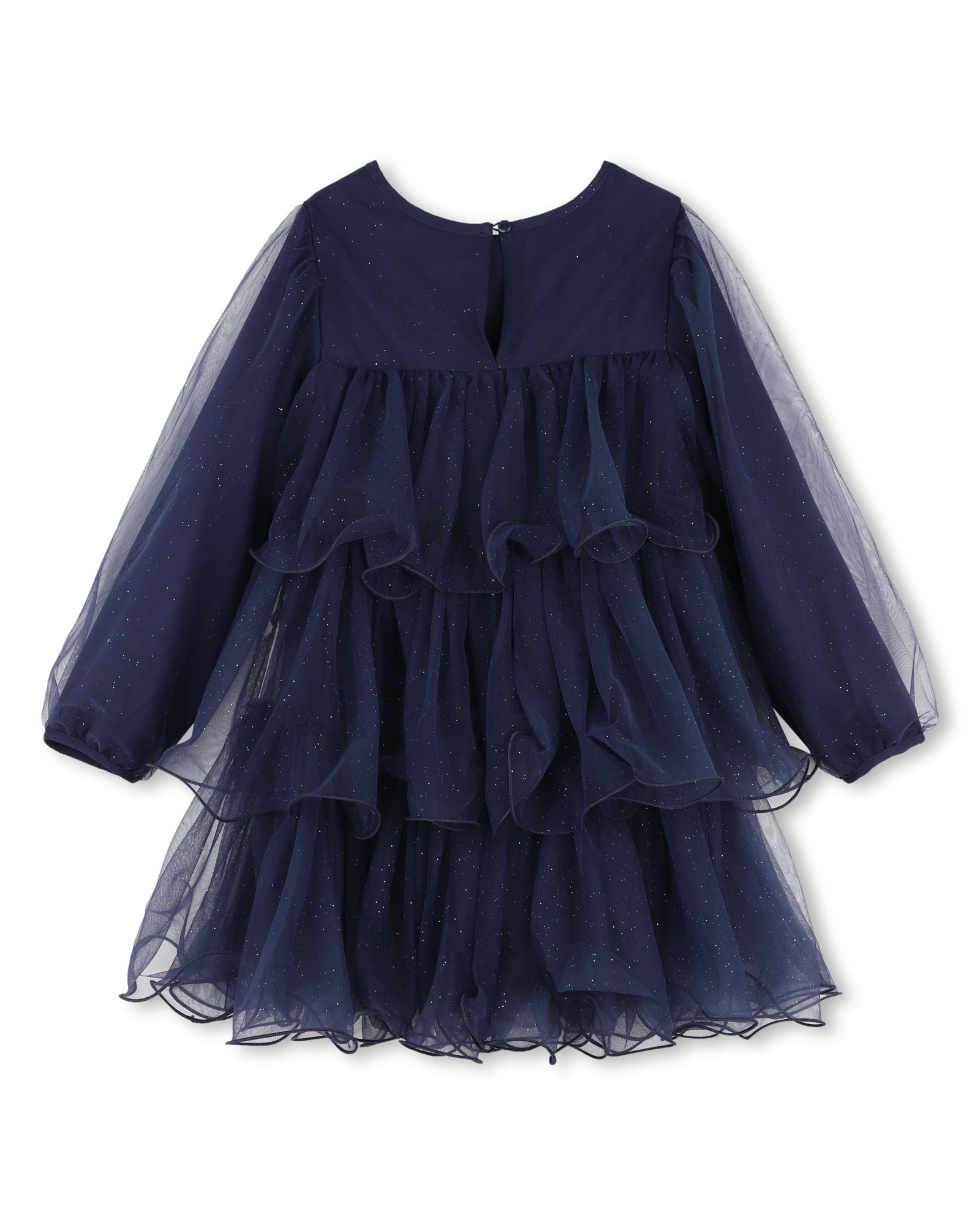 Vestido de niña de manga larga con fantasía - Billieblush - Azul marino Azul marino-3