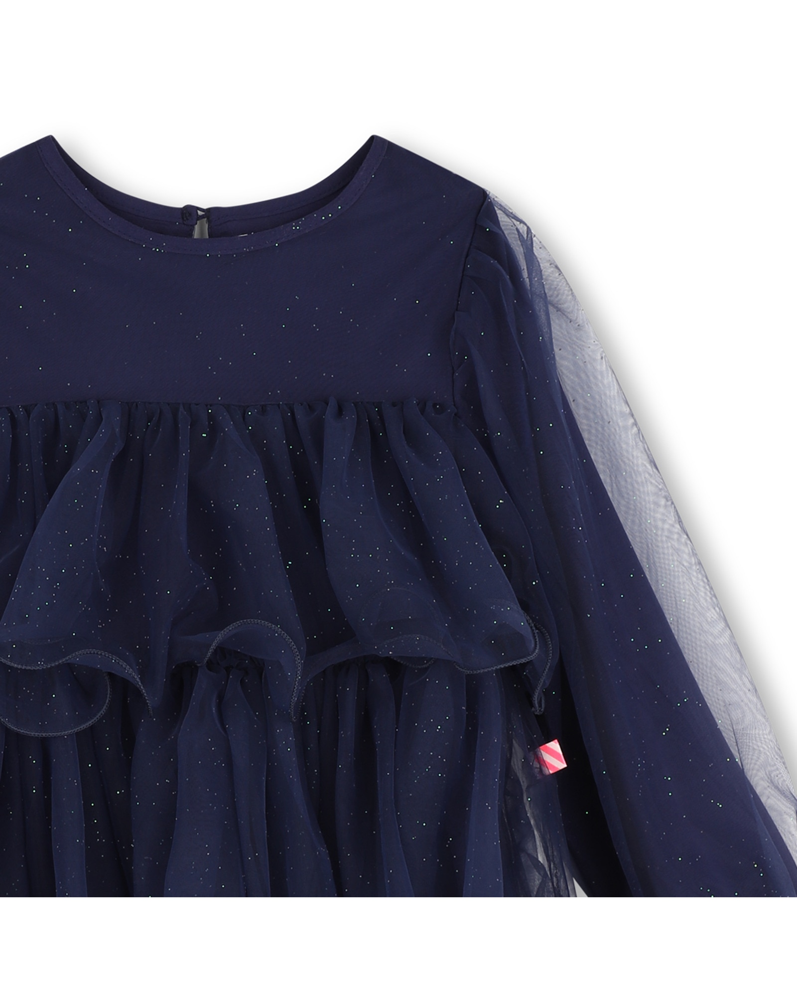 Vestido de niña de manga larga con fantasía - Billieblush - Azul marino Azul marino-2