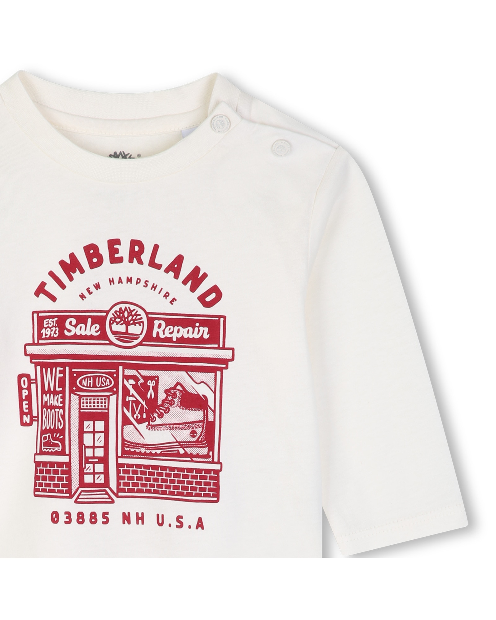 Camiseta de bebé niño de manga larga con estampado grande - Timberland - Crudo Crudo-2