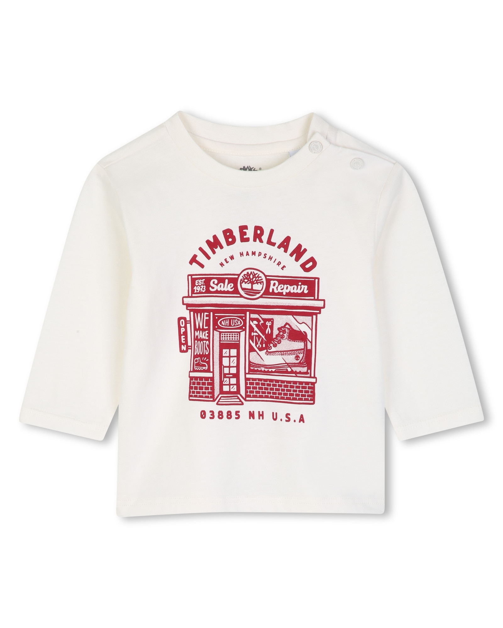 Imagen 0 de Camiseta de bebé niño de manga larga con estampado grande Crudo