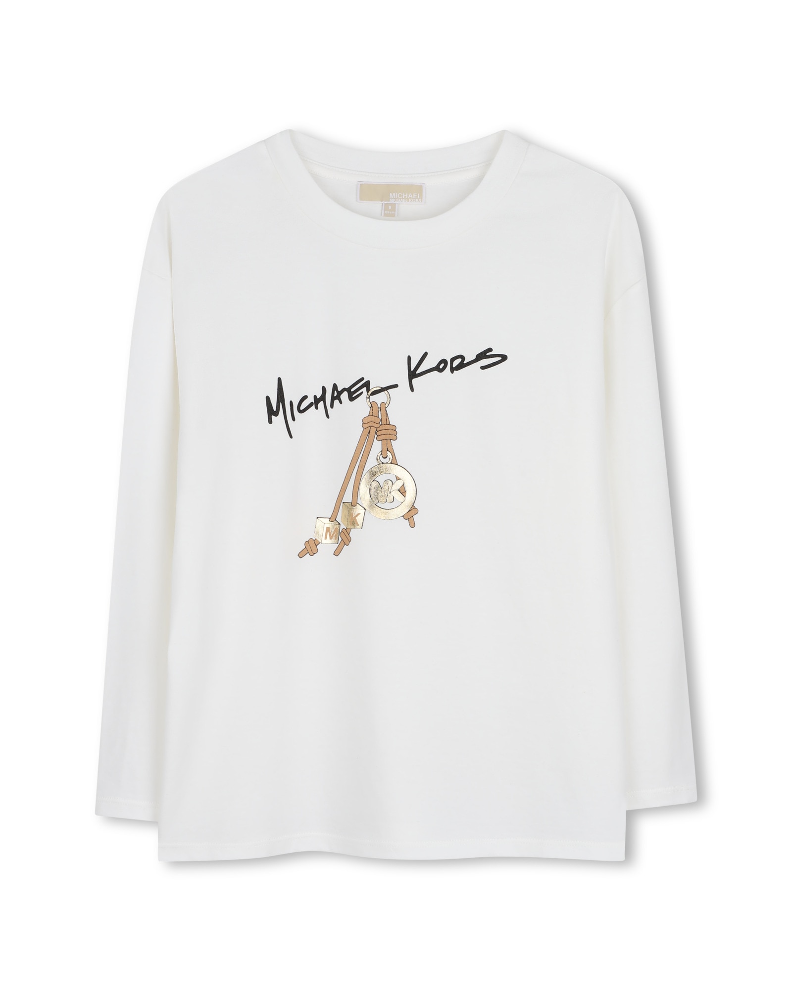 Imagen 1 de Camiseta de niña de manga larga con estampado grande - Michael Kors - Blanco Blanco