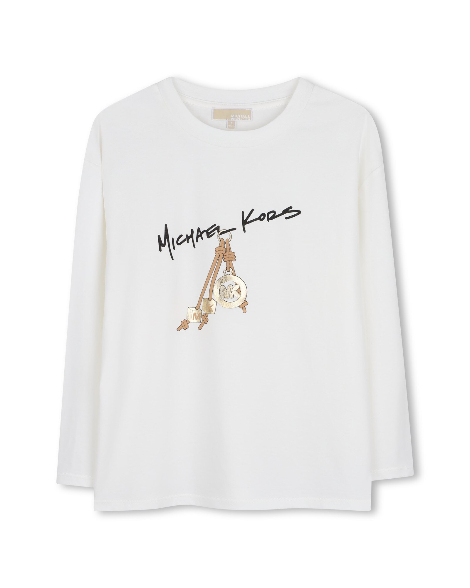 Imagen 1 de Camiseta de bebé niña de manga larga con estampado grande - Michael Kors - Blanco Blanco