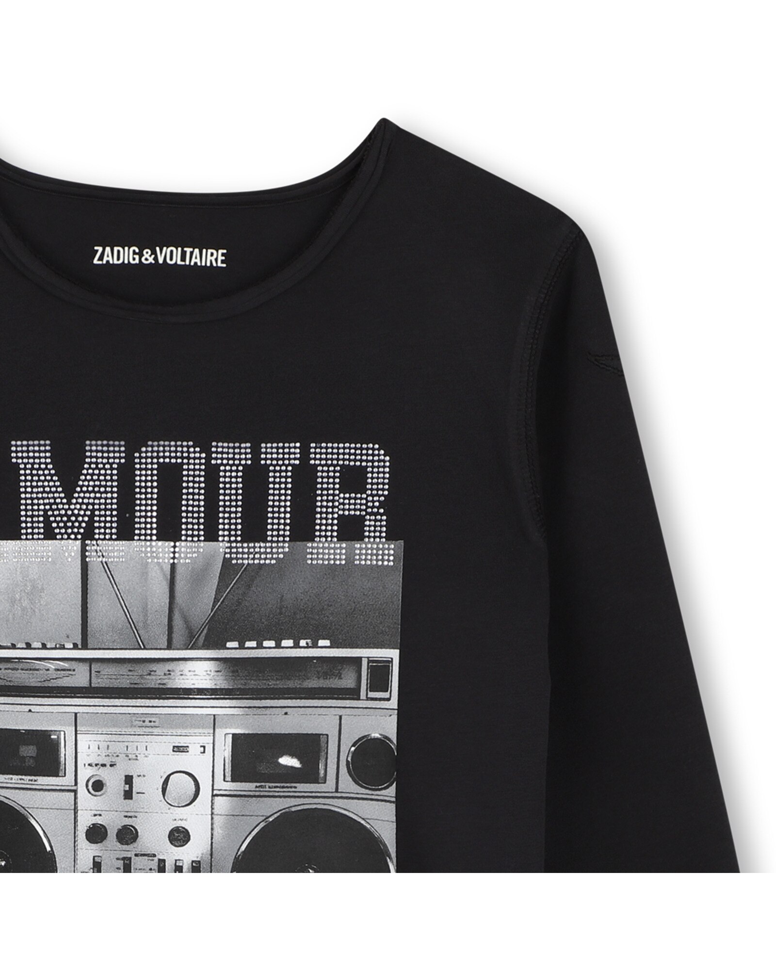 Camiseta de niña de manga larga con estampado grande - Zadig & Voltaire - Negro Negro-2