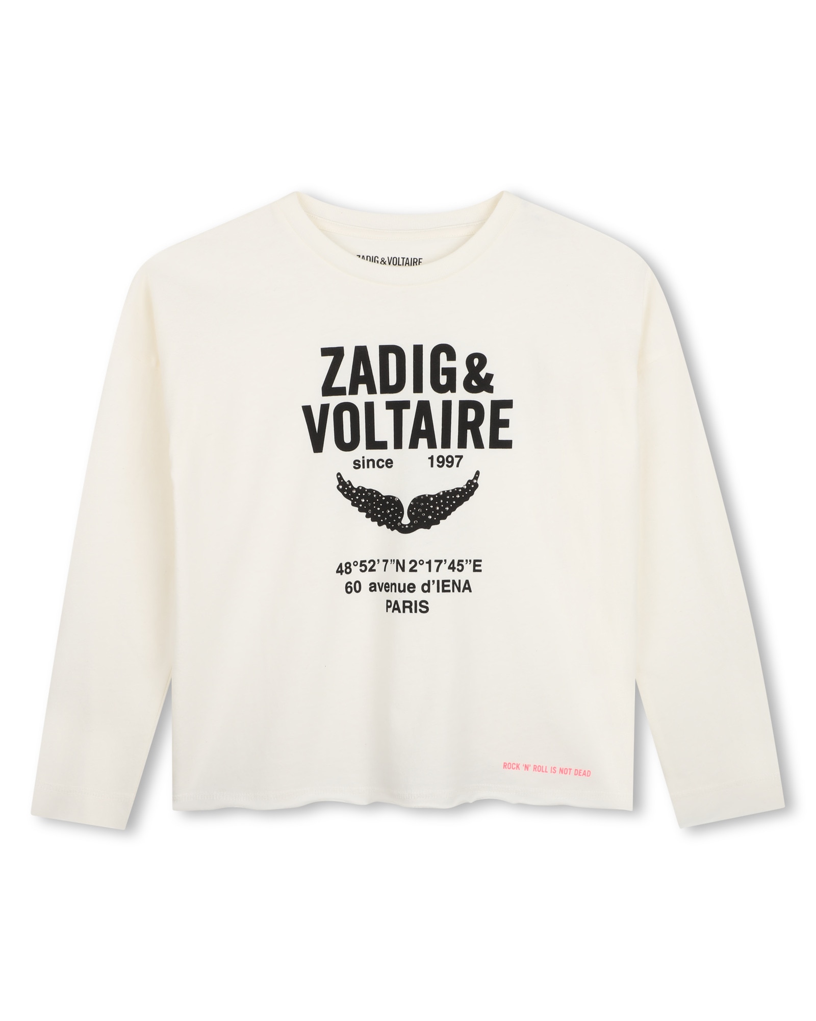 Camiseta de niña de manga larga con estampado grande - Zadig & Voltaire - Crema Crema-1