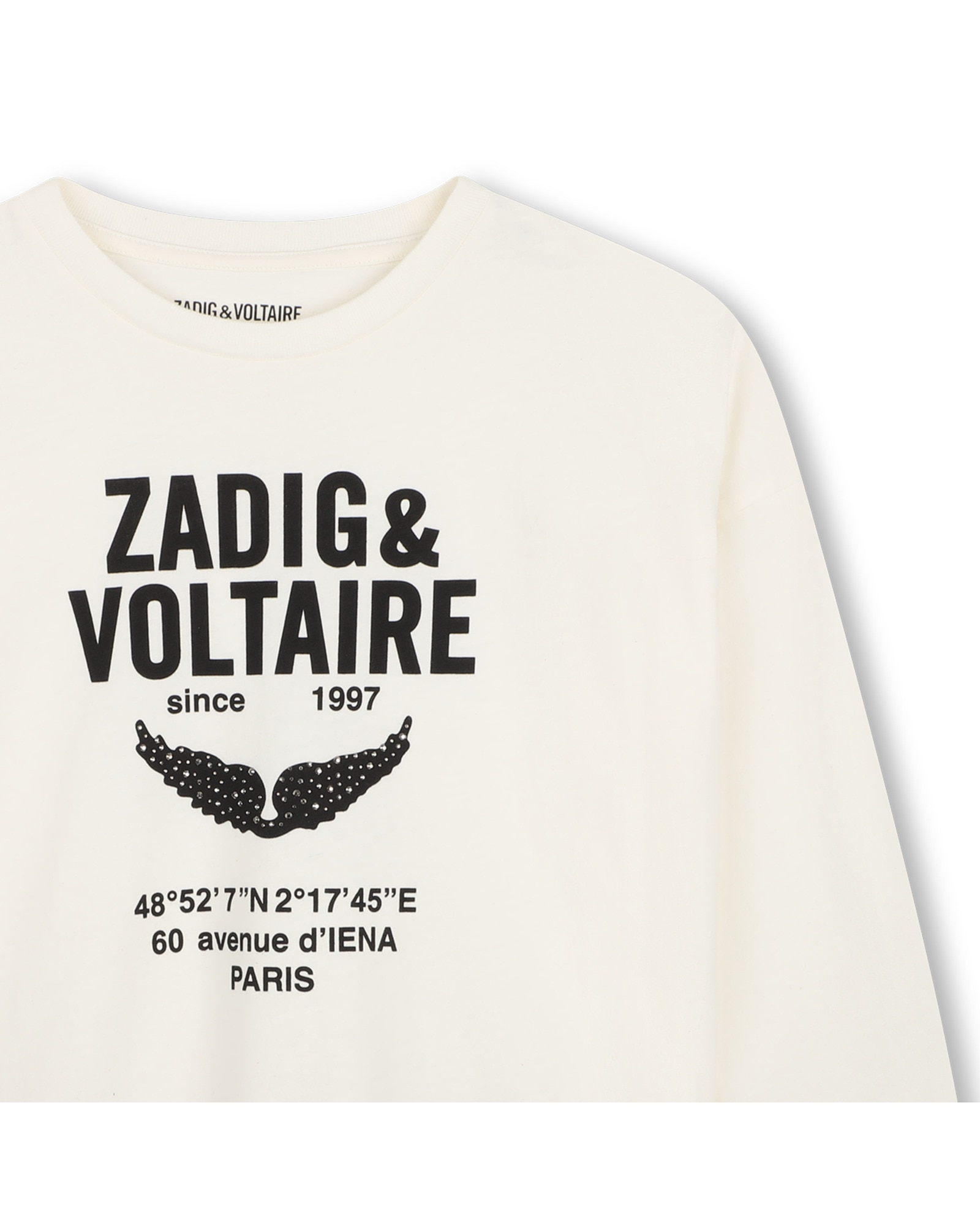Camiseta de niña de manga larga con estampado grande - Zadig & Voltaire - Crema Crema-2
