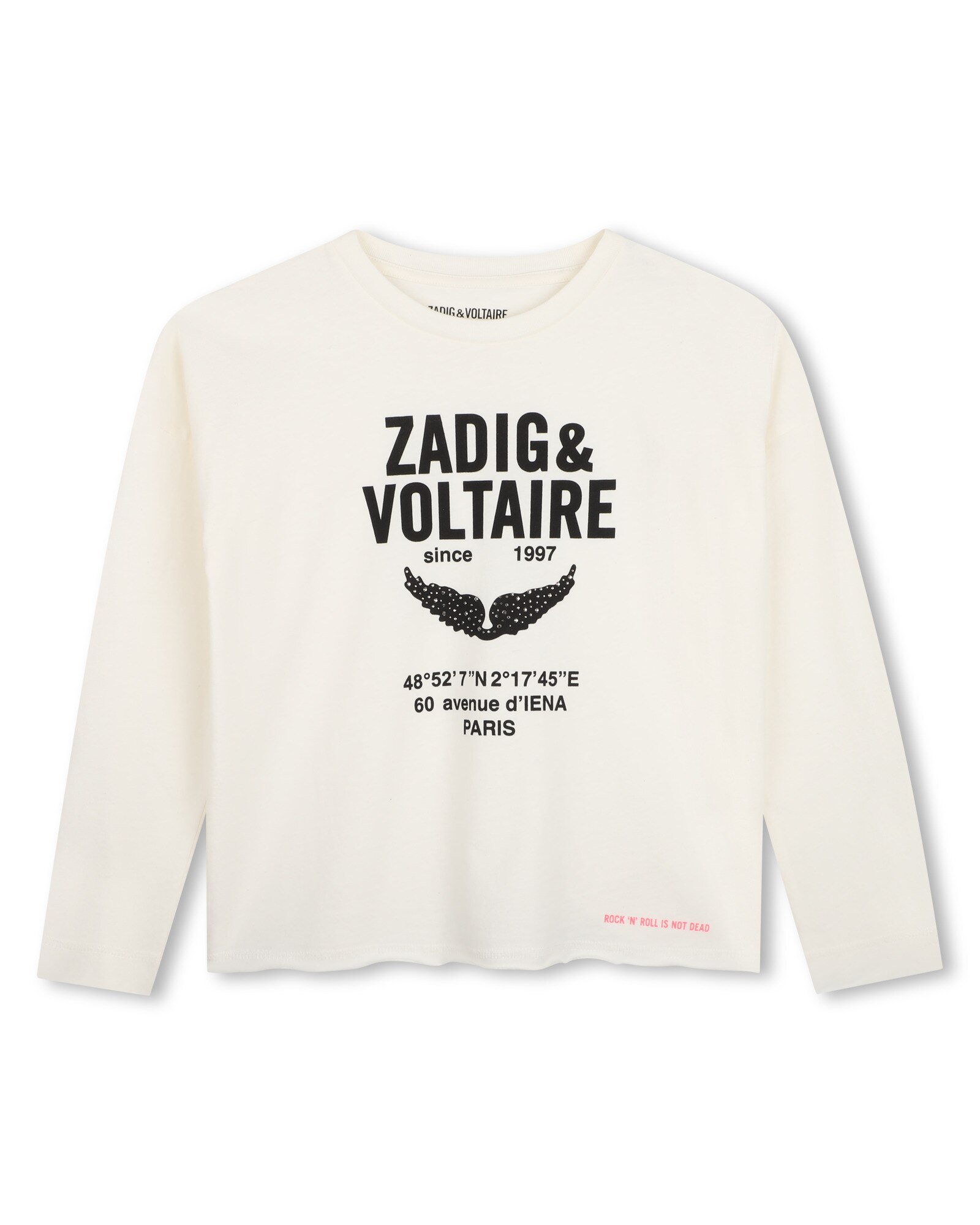Imagen 0 de Camiseta de niña de manga larga con estampado grande Crema