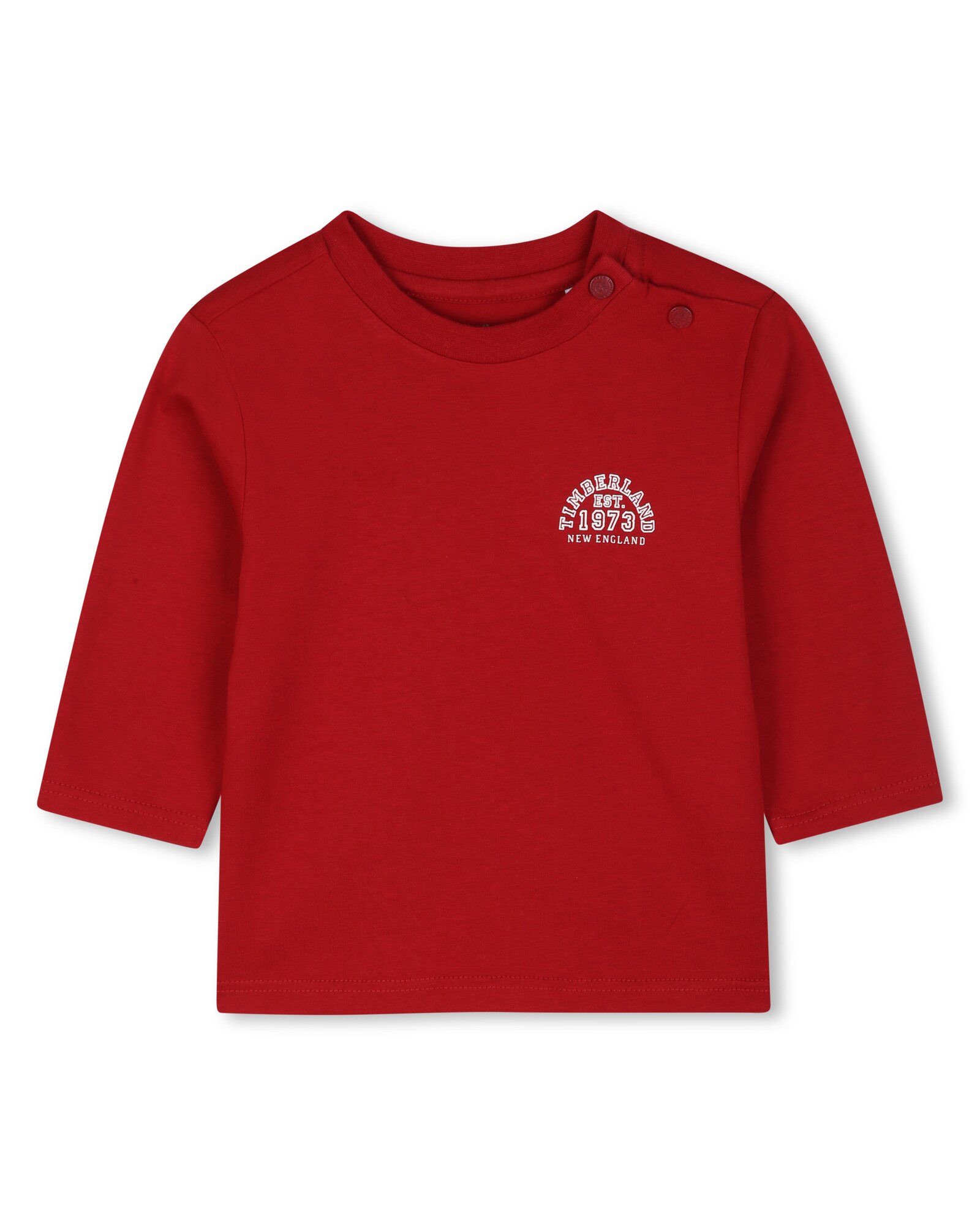 Camiseta de bebé niño de manga larga liso - Timberland - Rojo Rojo-1