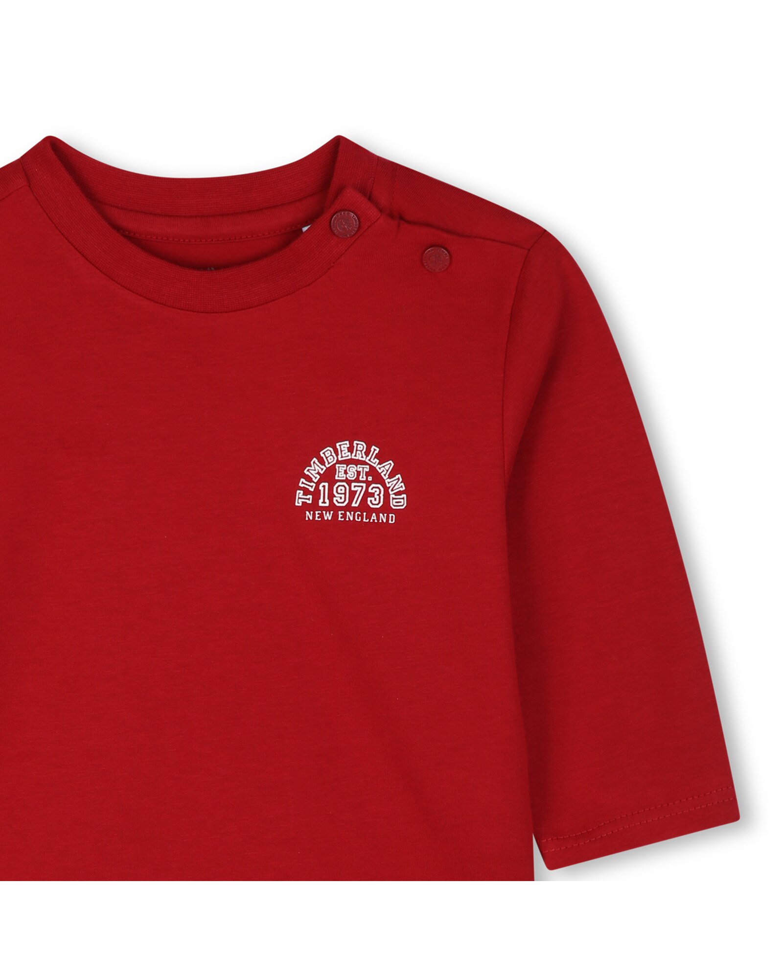Camiseta de bebé niño de manga larga liso - Timberland - Rojo Rojo-2