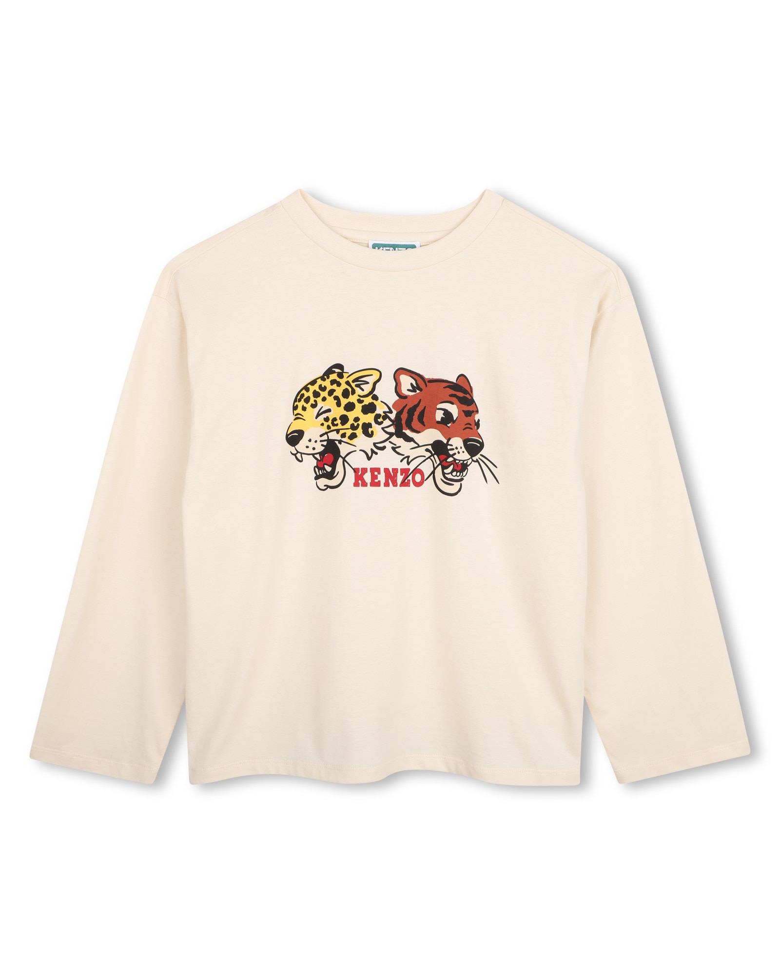 Camiseta de niño de manga larga con estampado grande - Kenzo Kids - Marrón claro Marrón claro-1