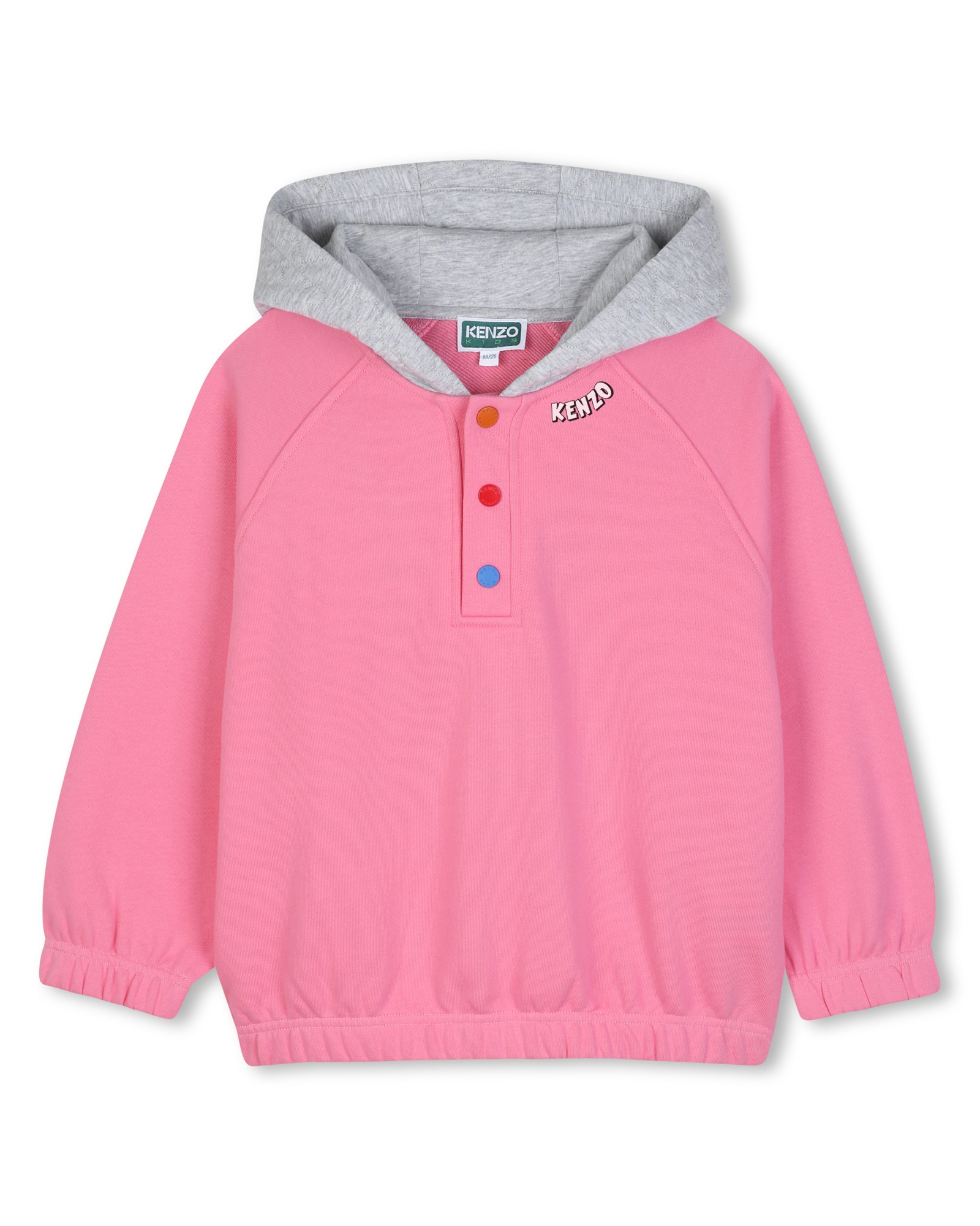 Sudadera con capucha de niña con estampado grande - Kenzo Kids - Rosa Rosa-1