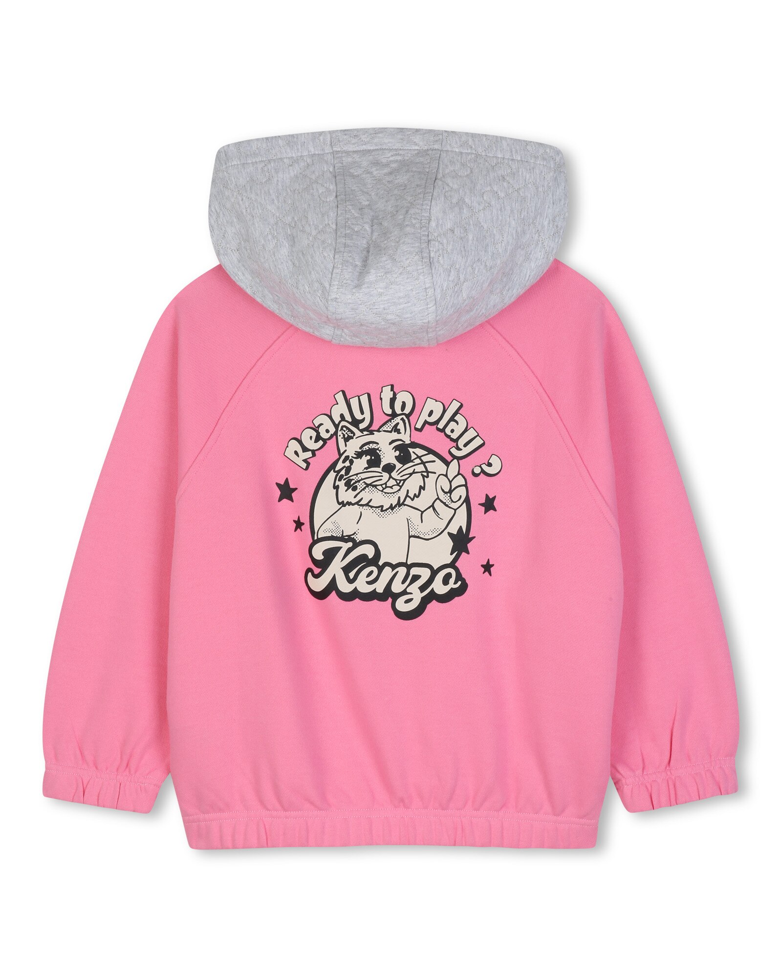 Sudadera con capucha de niña con estampado grande - Kenzo Kids - Rosa Rosa-3