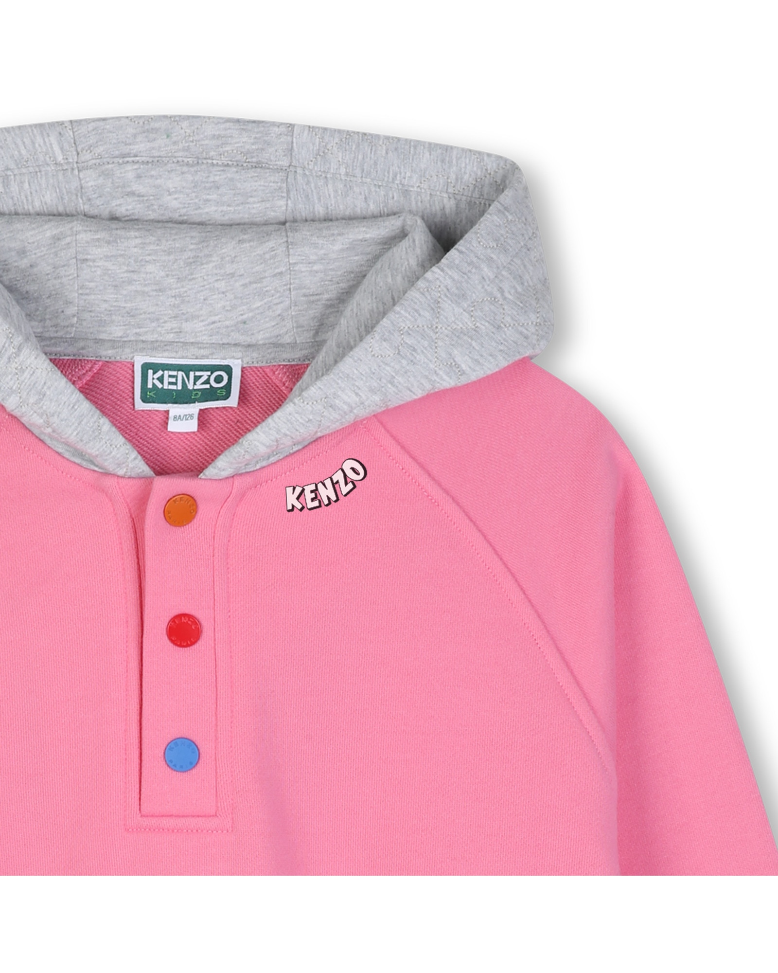 Sudadera con capucha de niña con estampado grande - Kenzo Kids - Rosa Rosa-2