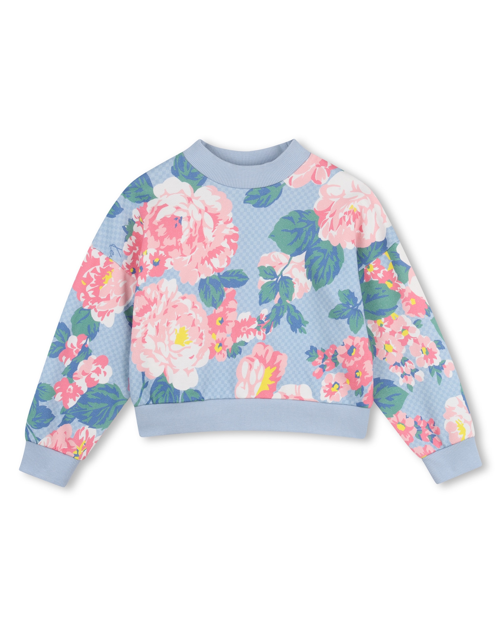 Sudadera con capucha de niña con fantasía - Kenzo Kids - Azul claro Azul claro-1
