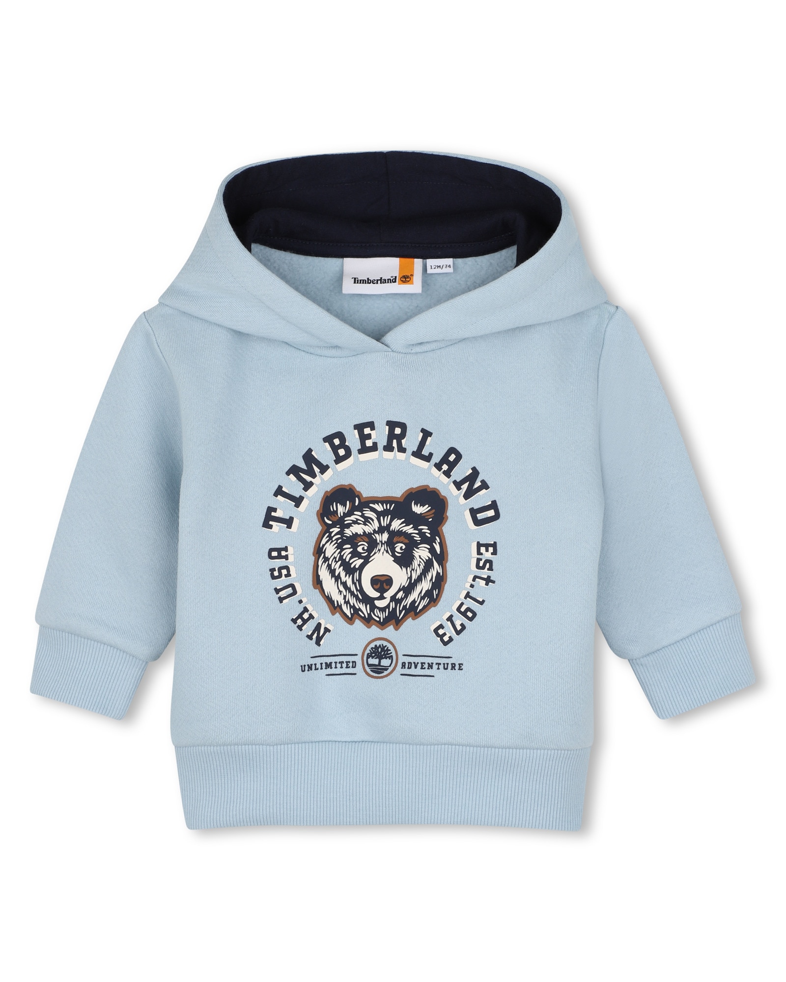 Imagen 0 de Sudadera con capucha de bebé niño con estampado grande Azul claro