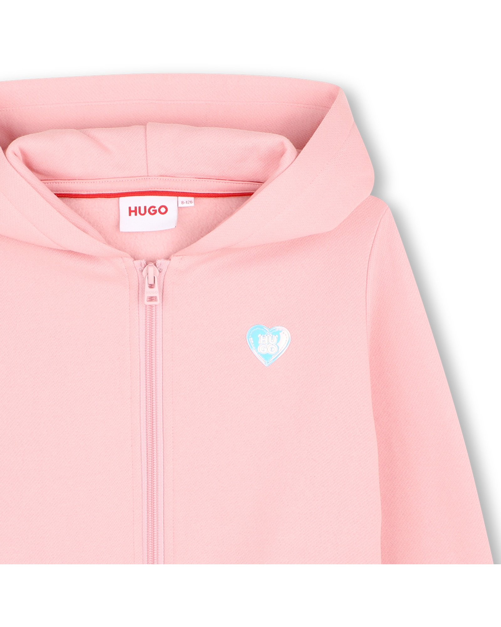 Imagen 2 de Sudadera con capucha de niña liso - Hugo - Rosa Rosa