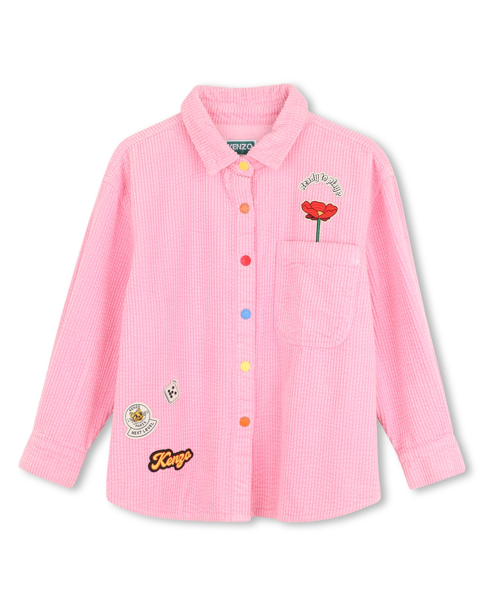Camisa de niña de manga larga con estampado grande - Kenzo Kids - Rosa Rosa-1