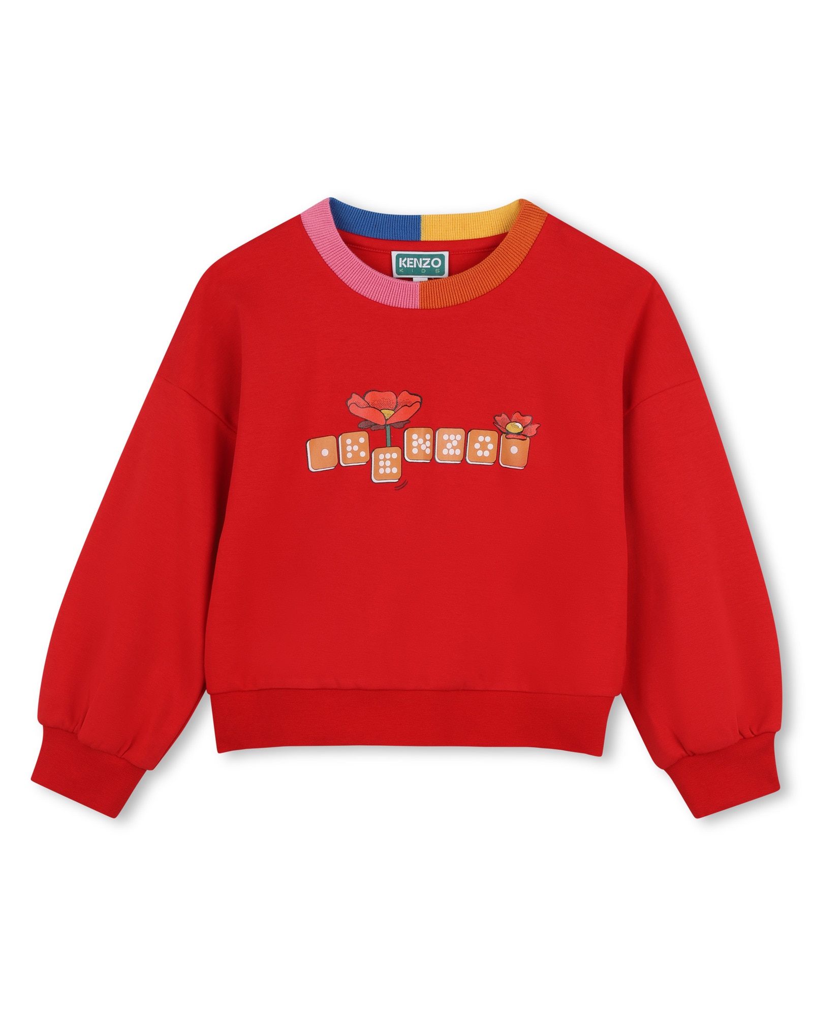 Sudadera con capucha de niña con estampado grande - Kenzo Kids - Rojo Rojo-1