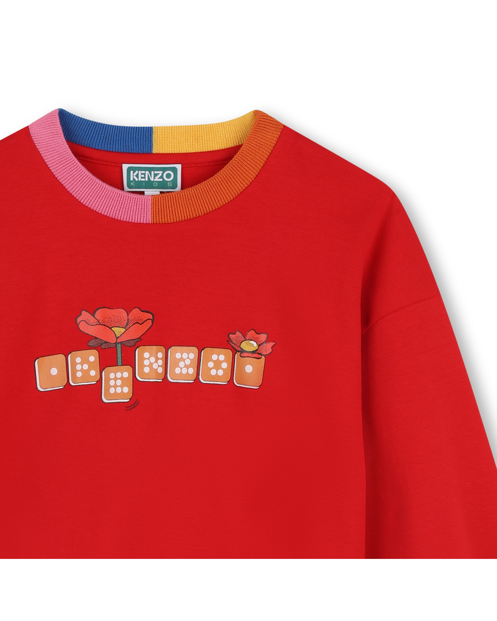 Sudadera con capucha de niña con estampado grande - Kenzo Kids - Rojo Rojo-2