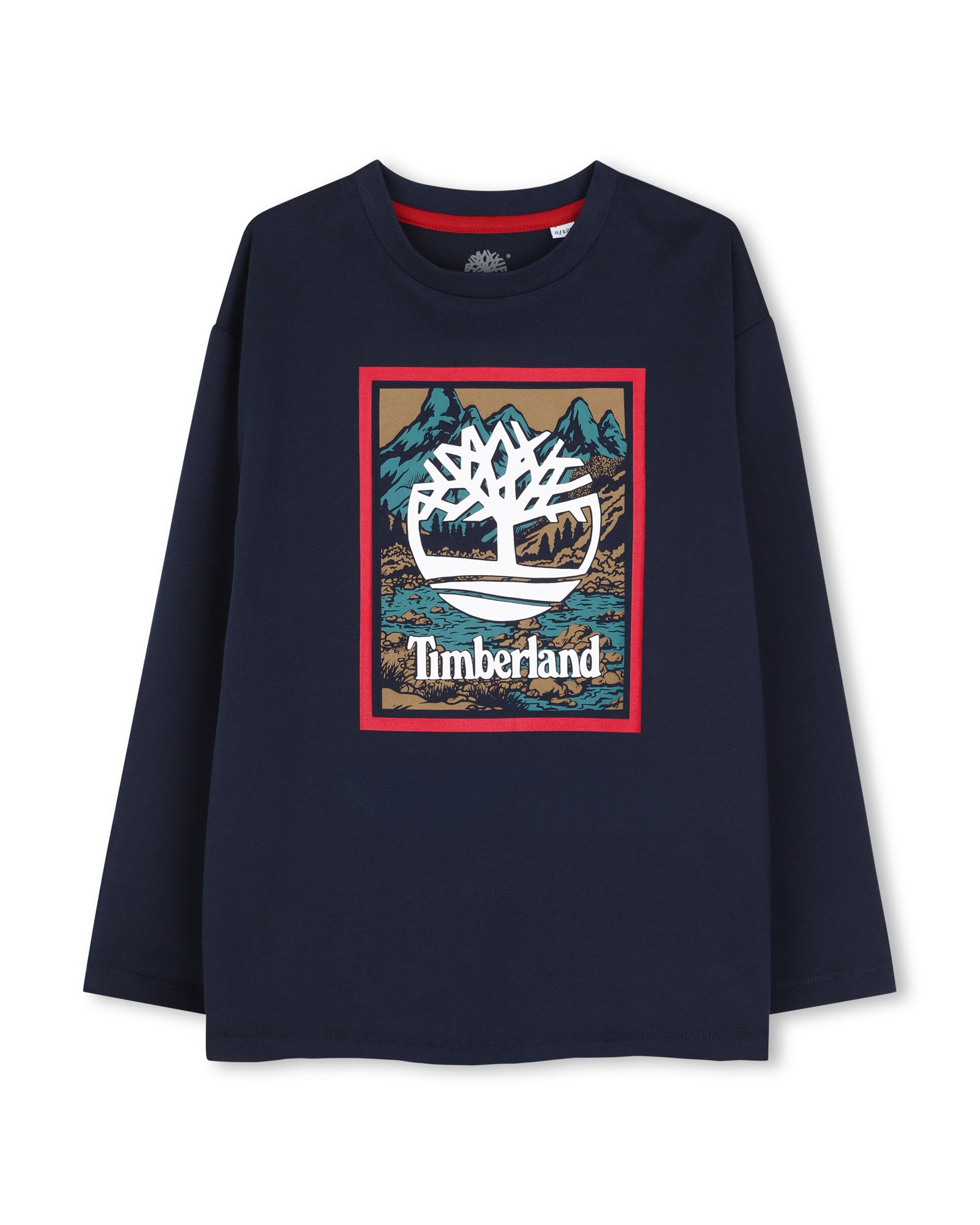 Imagen 0 de Camiseta de niño de manga larga con estampado grande Azul marino