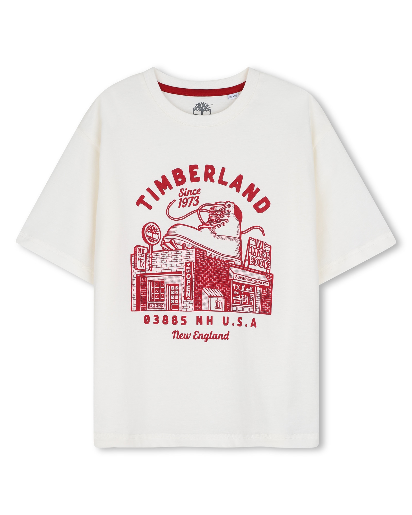 Imagen 0 de Camiseta de niño de manga corta con estampado grande Crudo