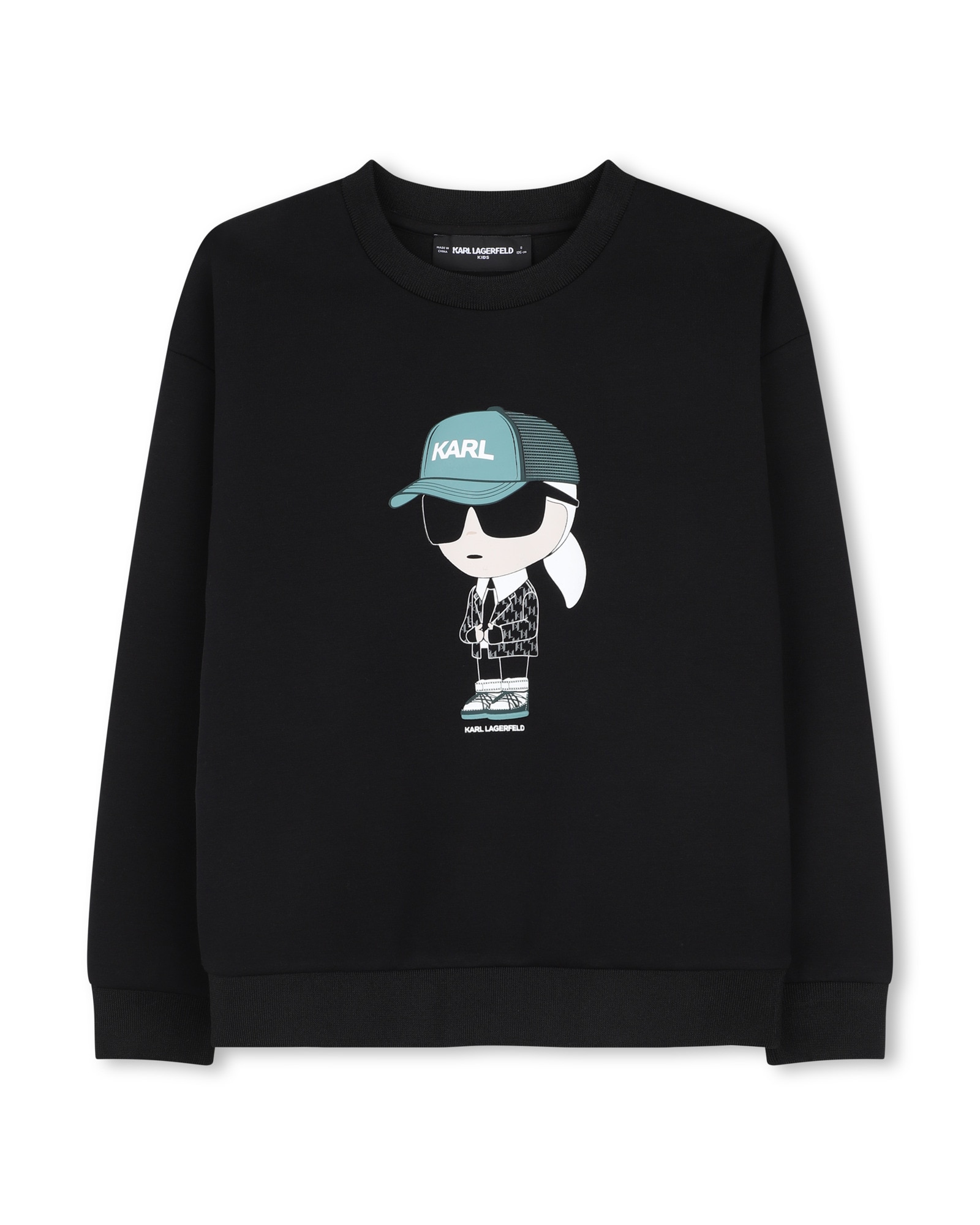 Imagen 1 de Sudadera con capucha de bebé niño con estampado grande Negro