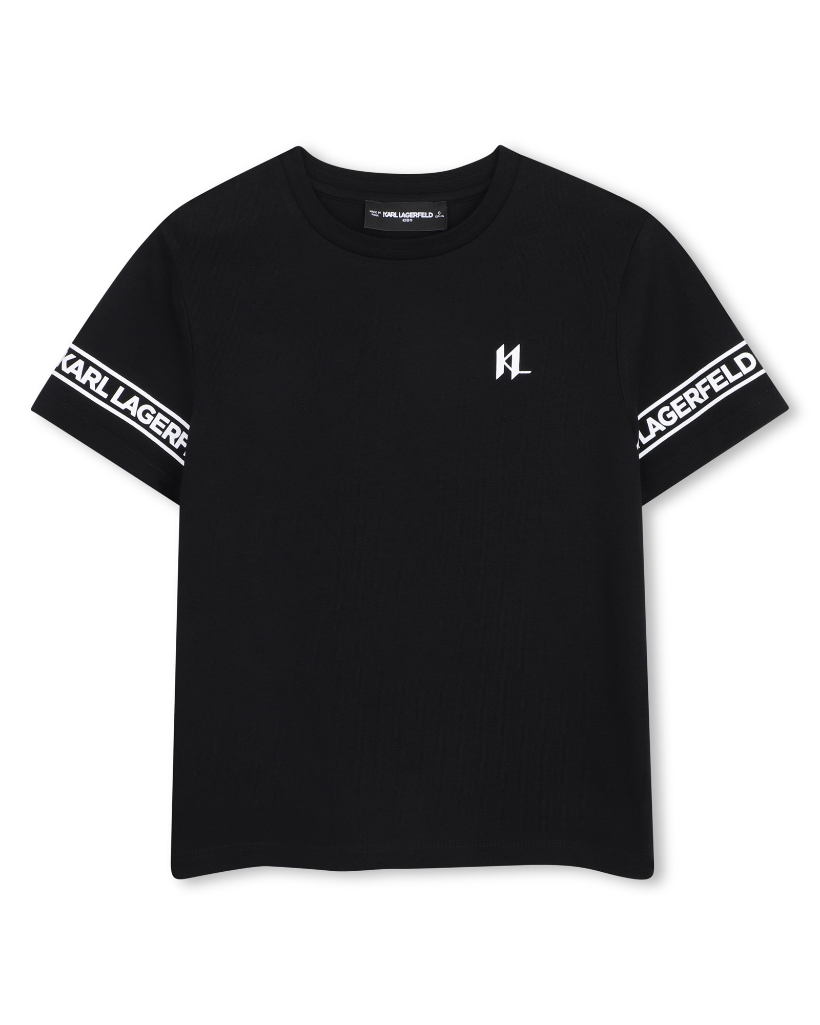 Imagen 1 de Camiseta de niño de manga corta con estampado grande Negro