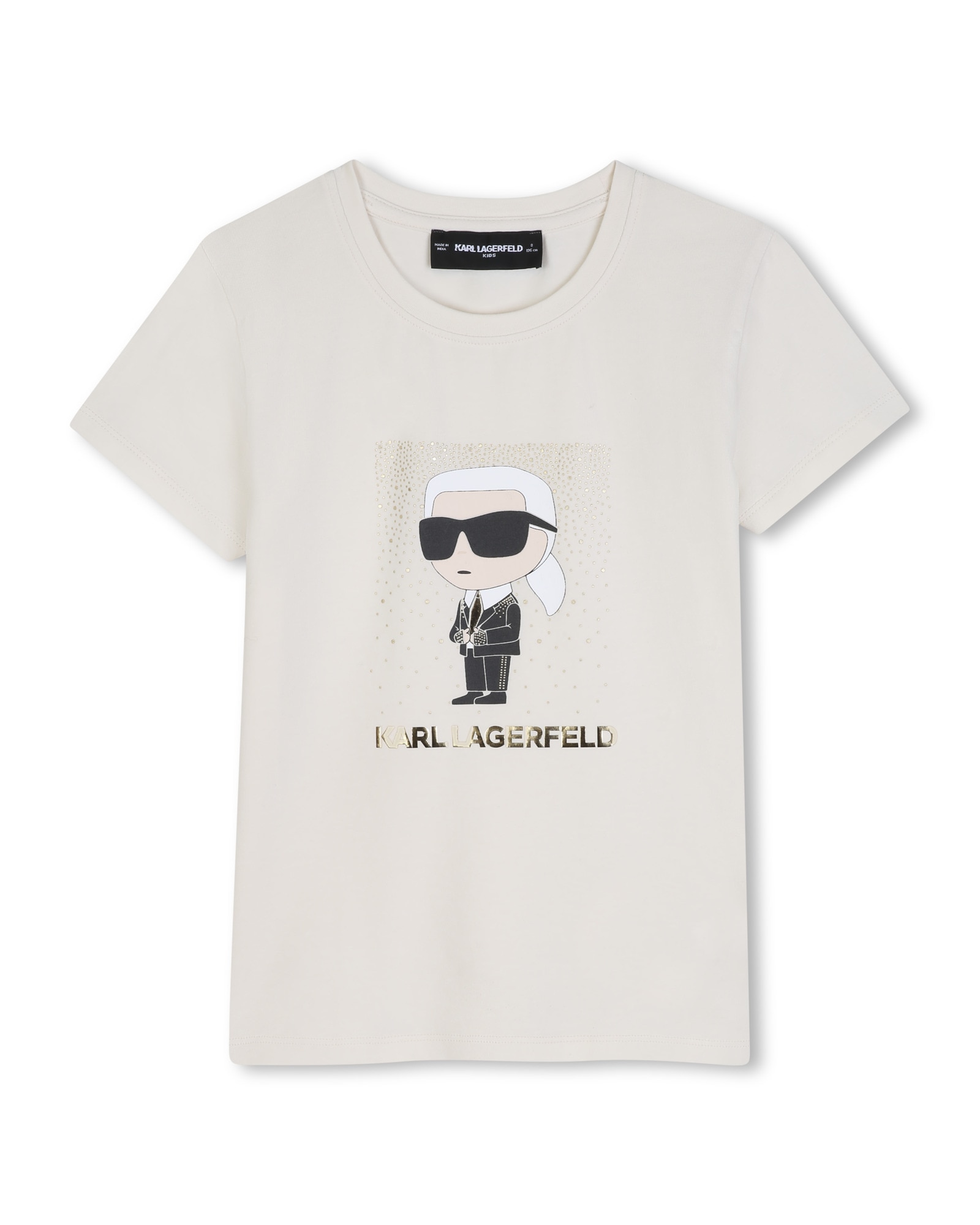 Imagen 0 de Camiseta de niña de manga corta con estampado grande Crema