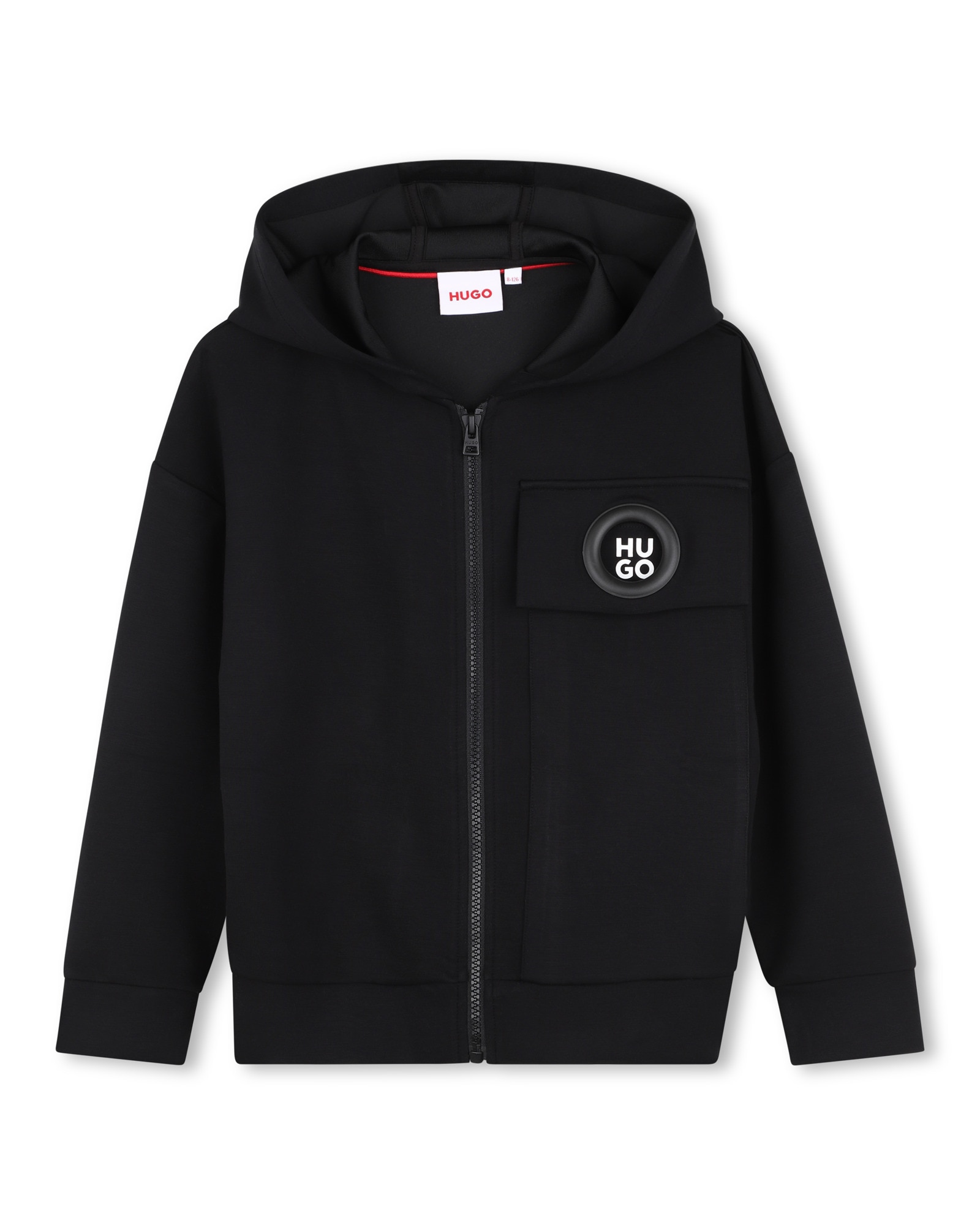Imagen 1 de Sudadera con capucha de niña liso Negro
