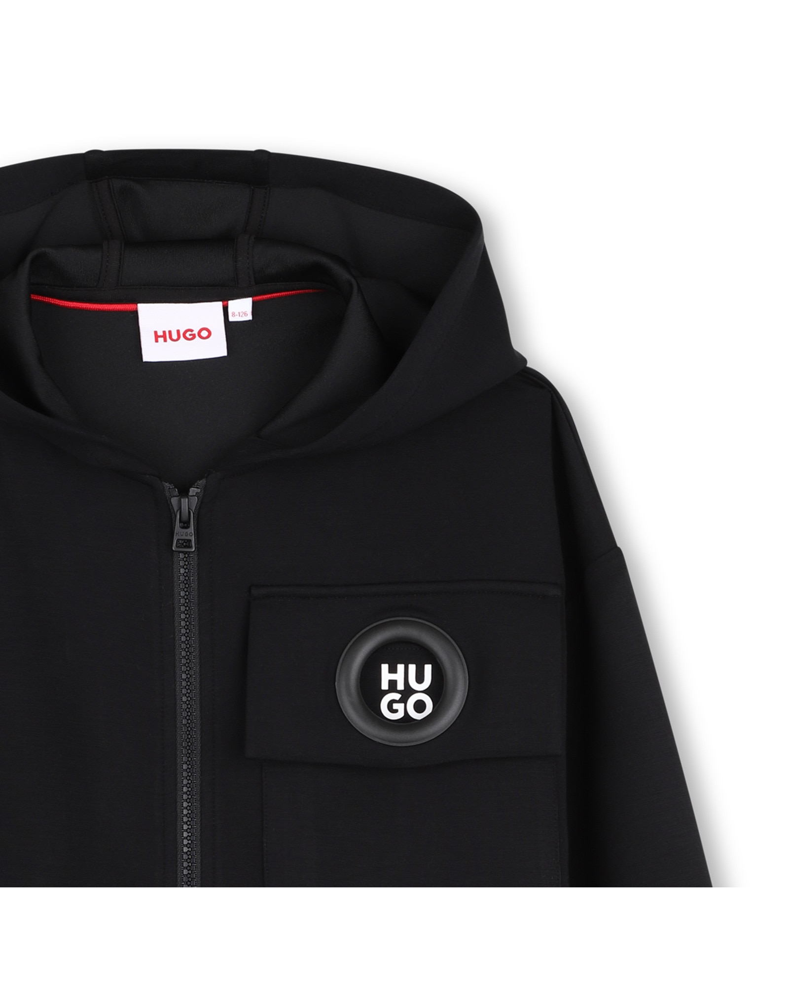 Imagen 2 de Sudadera con capucha de niña liso - Hugo - Negro Negro