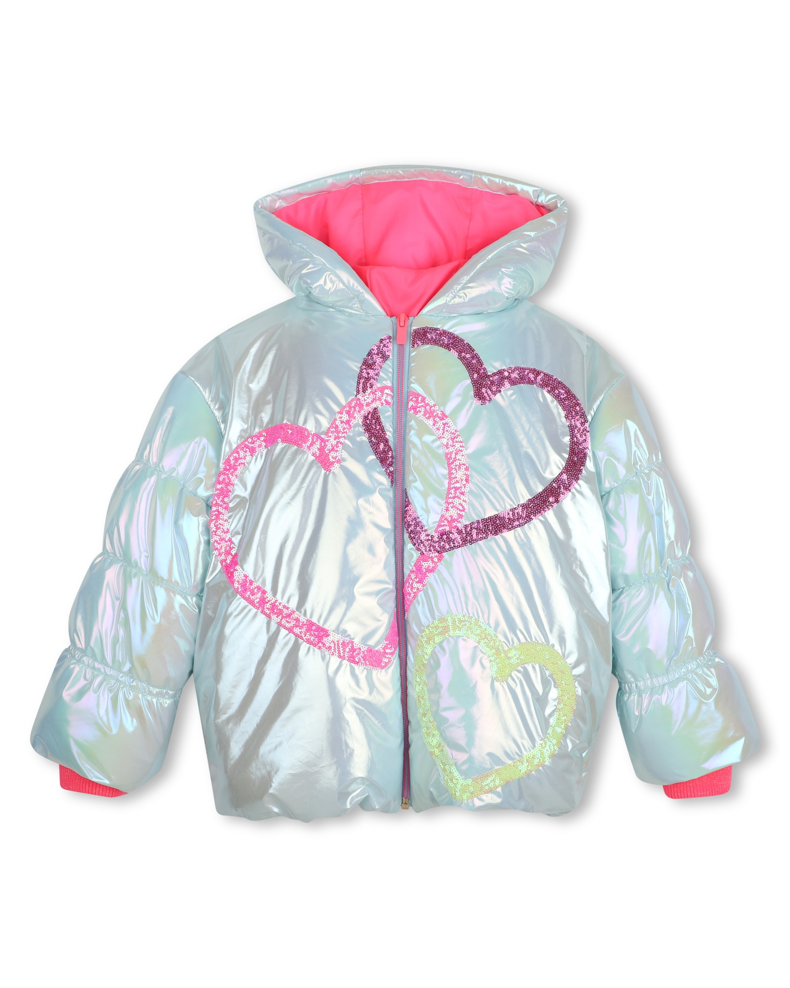 Abrigo de niña con estampado grande - Billieblush - Azul marino Azul marino-1