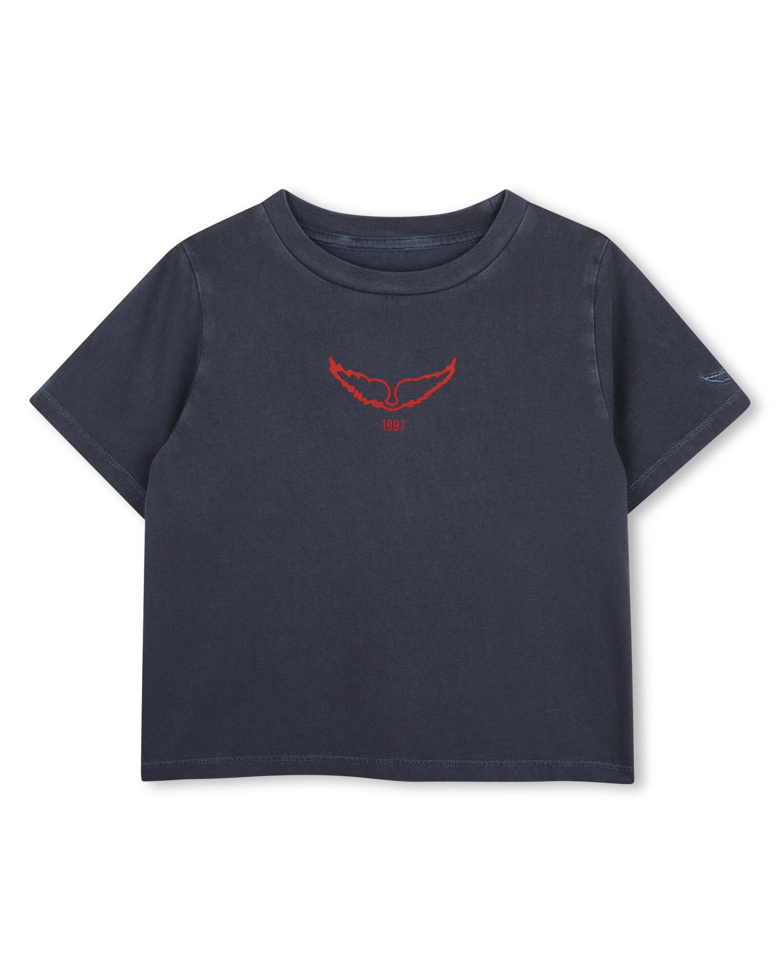 Imagen 0 de Camiseta de niña de manga corta con estampado grande Azul marino