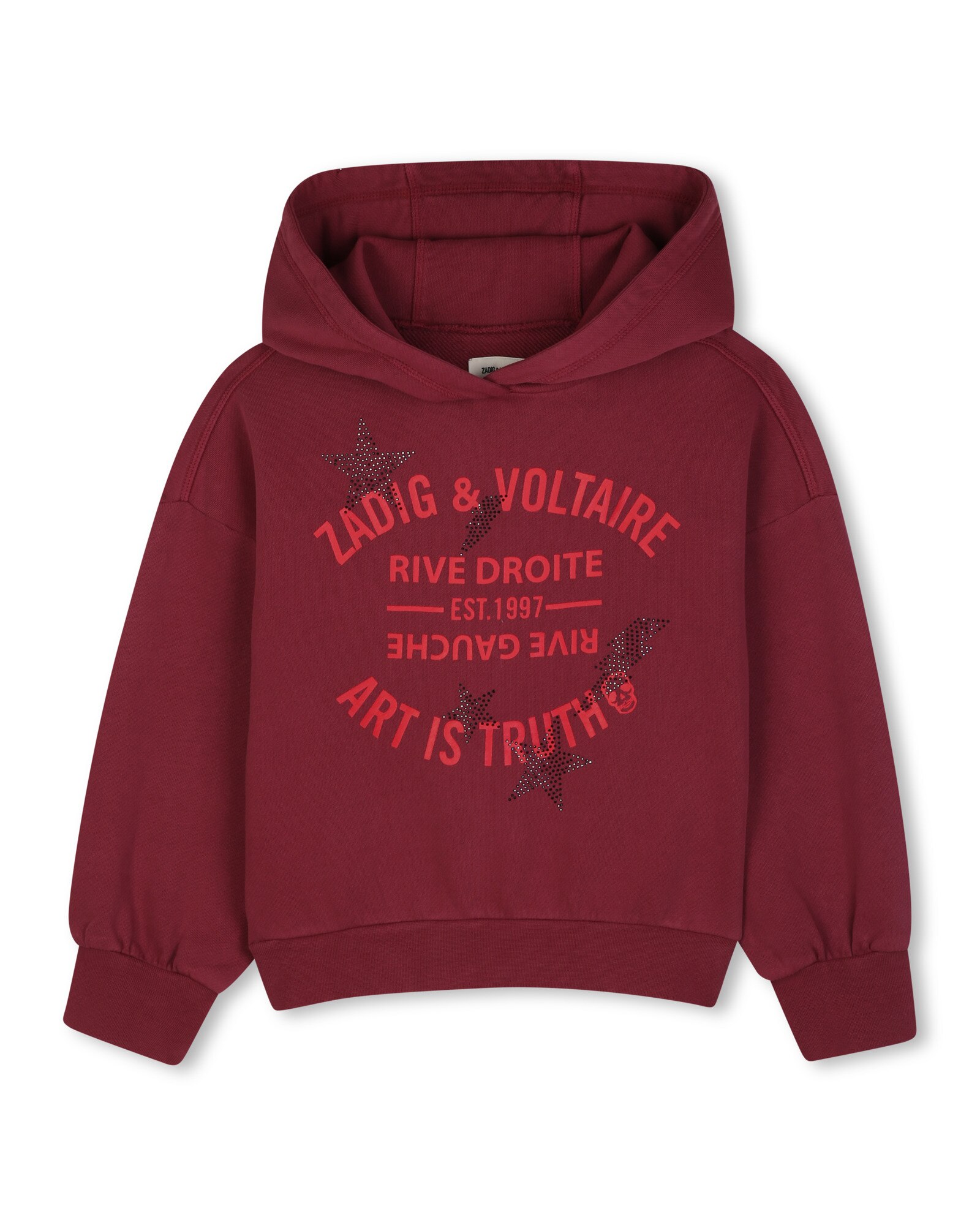 Sudadera con capucha de niña con estampado grande - Zadig & Voltaire - Burdeos Burdeos-1