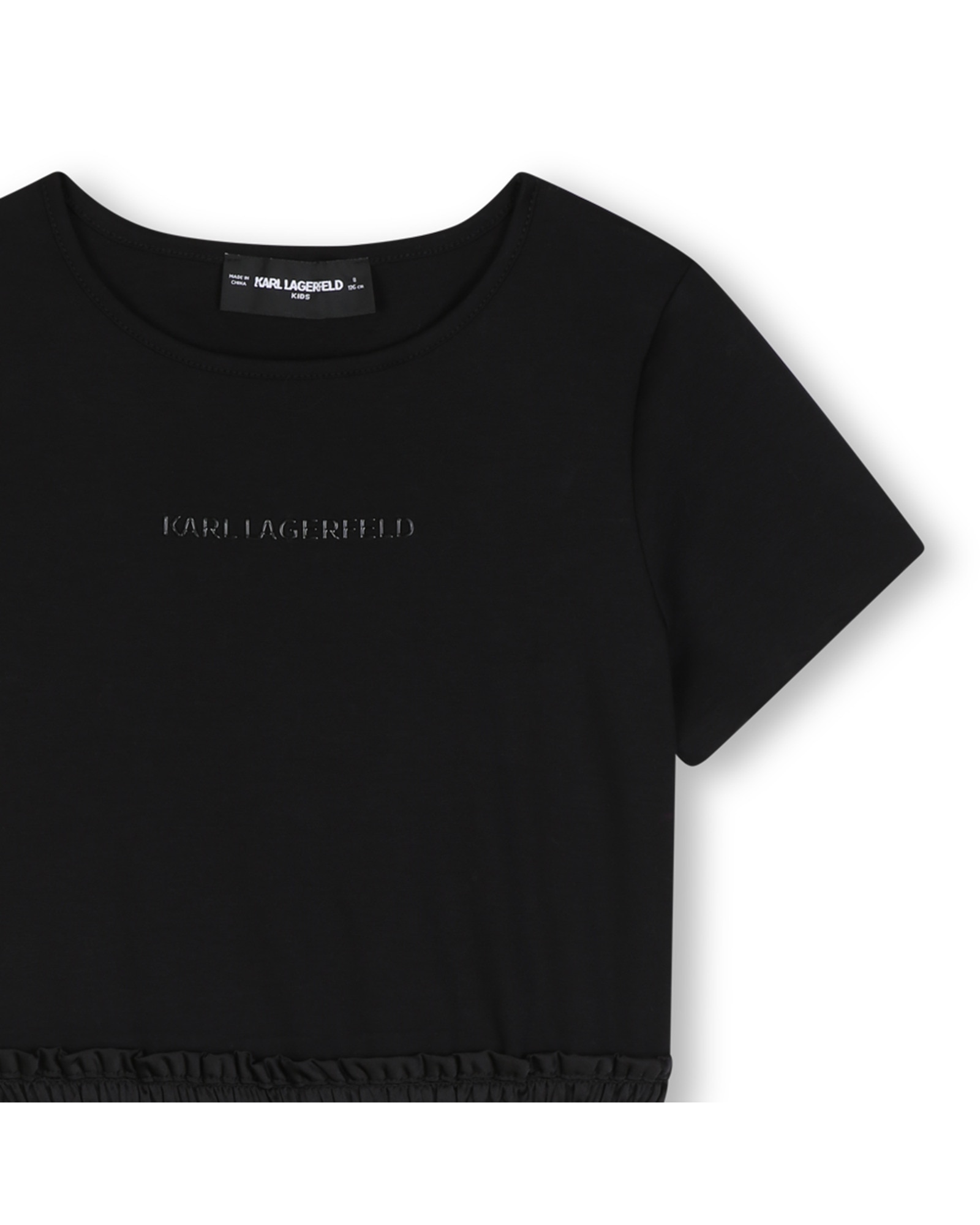 Imagen 2 de Vestido de niña de manga corta con fantasía - Karl Lagerfeld Kids - Negro Negro