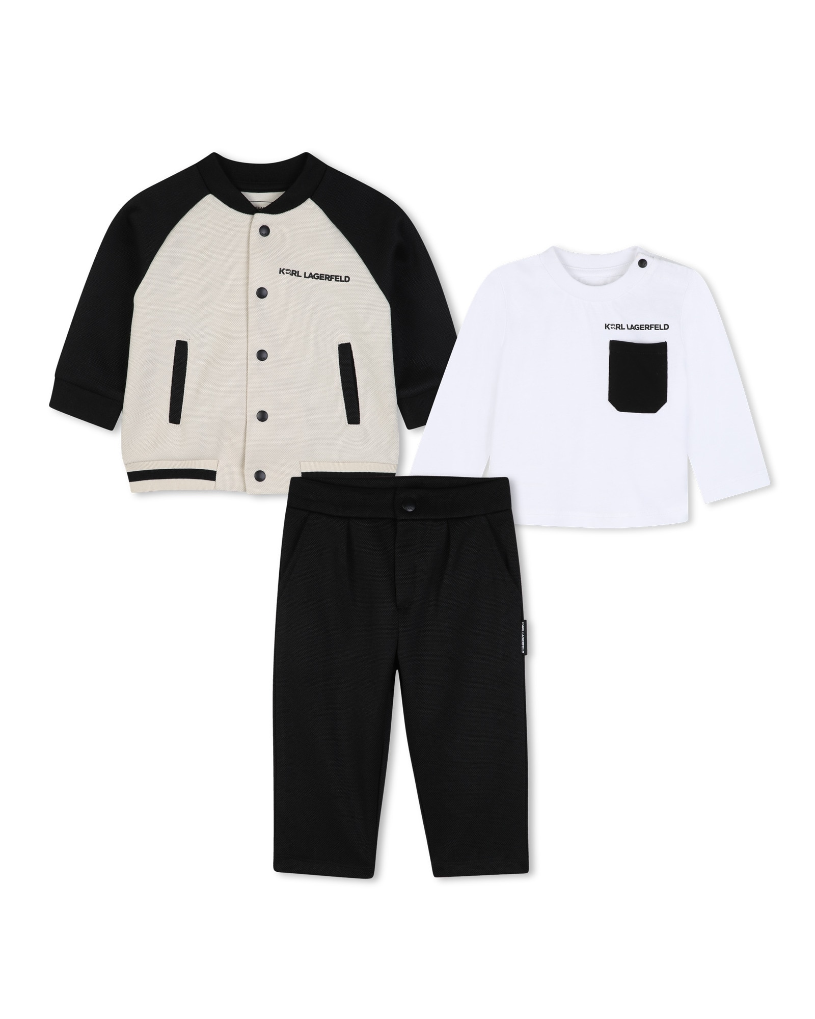 Imagen 1 de Conjunto de bebé niño con estampado grande - Karl Lagerfeld Kids - Negro Negro