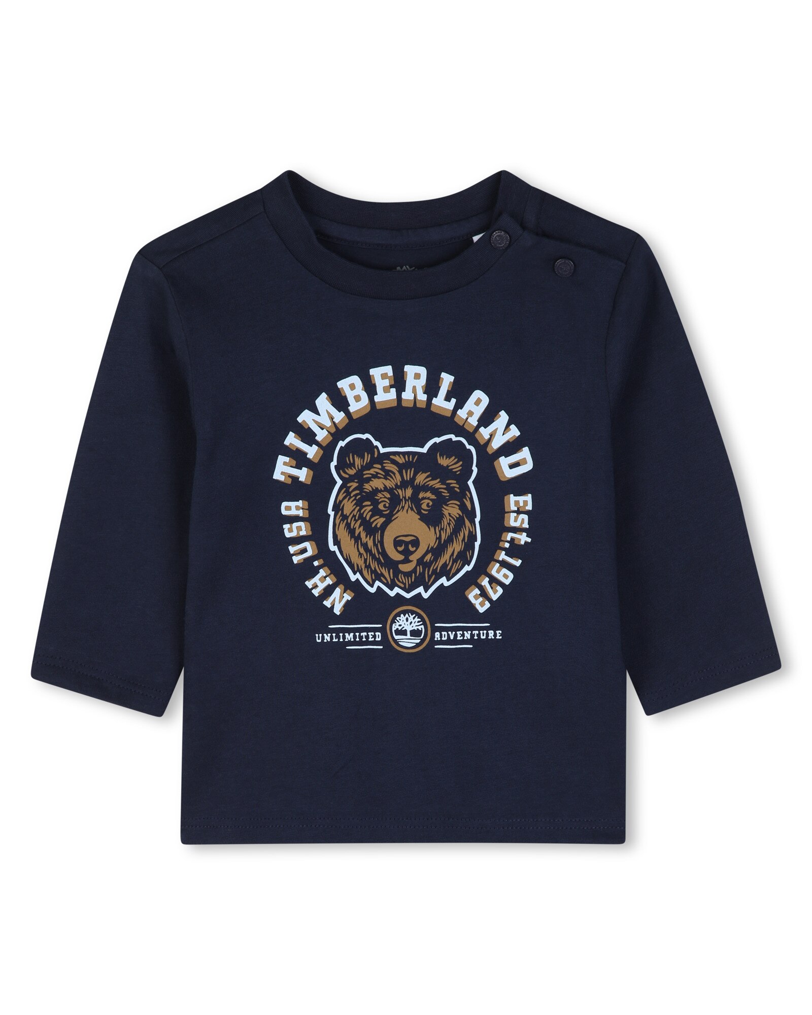 Imagen 0 de Camiseta de bebé niño de manga larga con estampado grande Azul marino