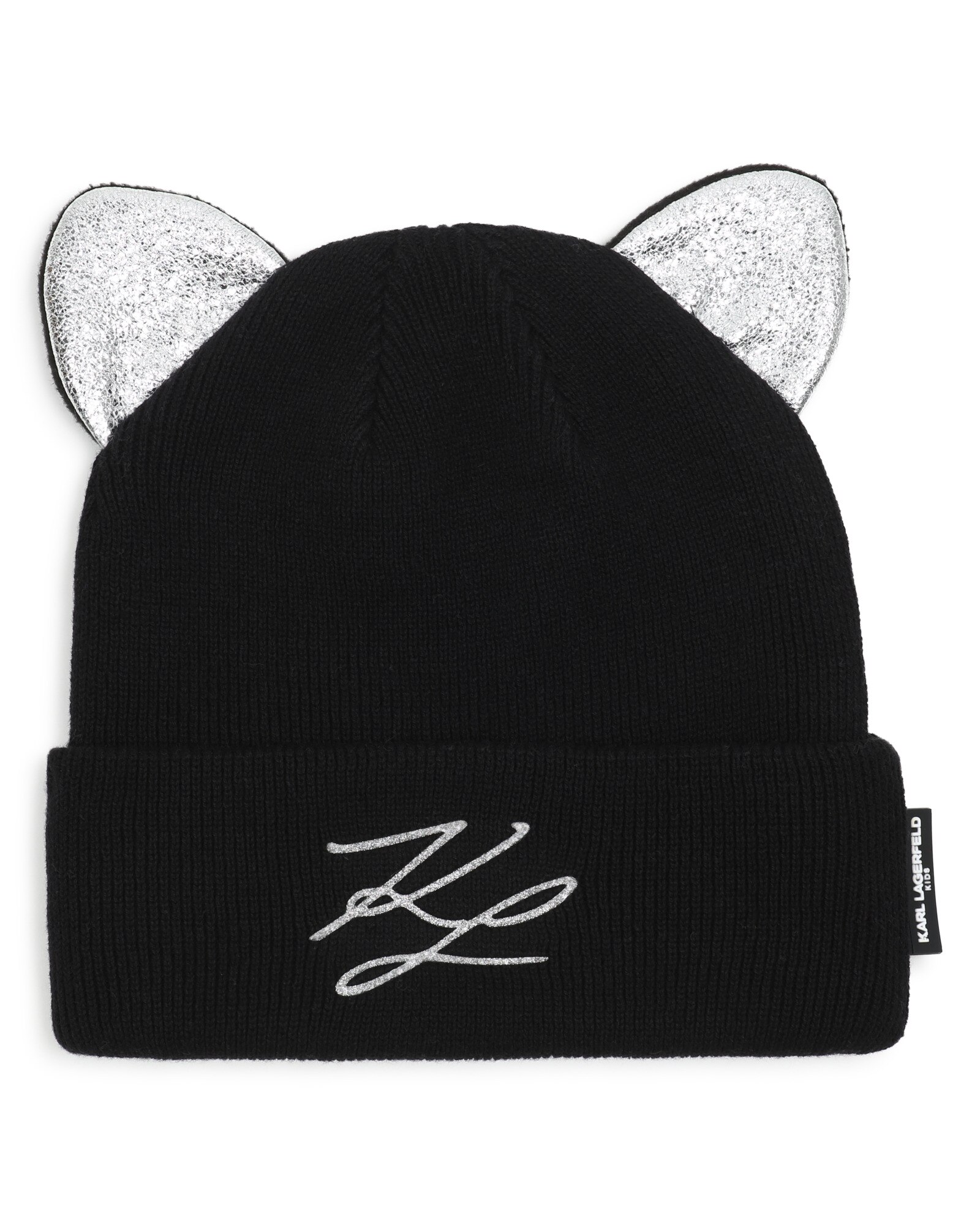 Imagen 0 de Gorro de niña con estampado grande Negro