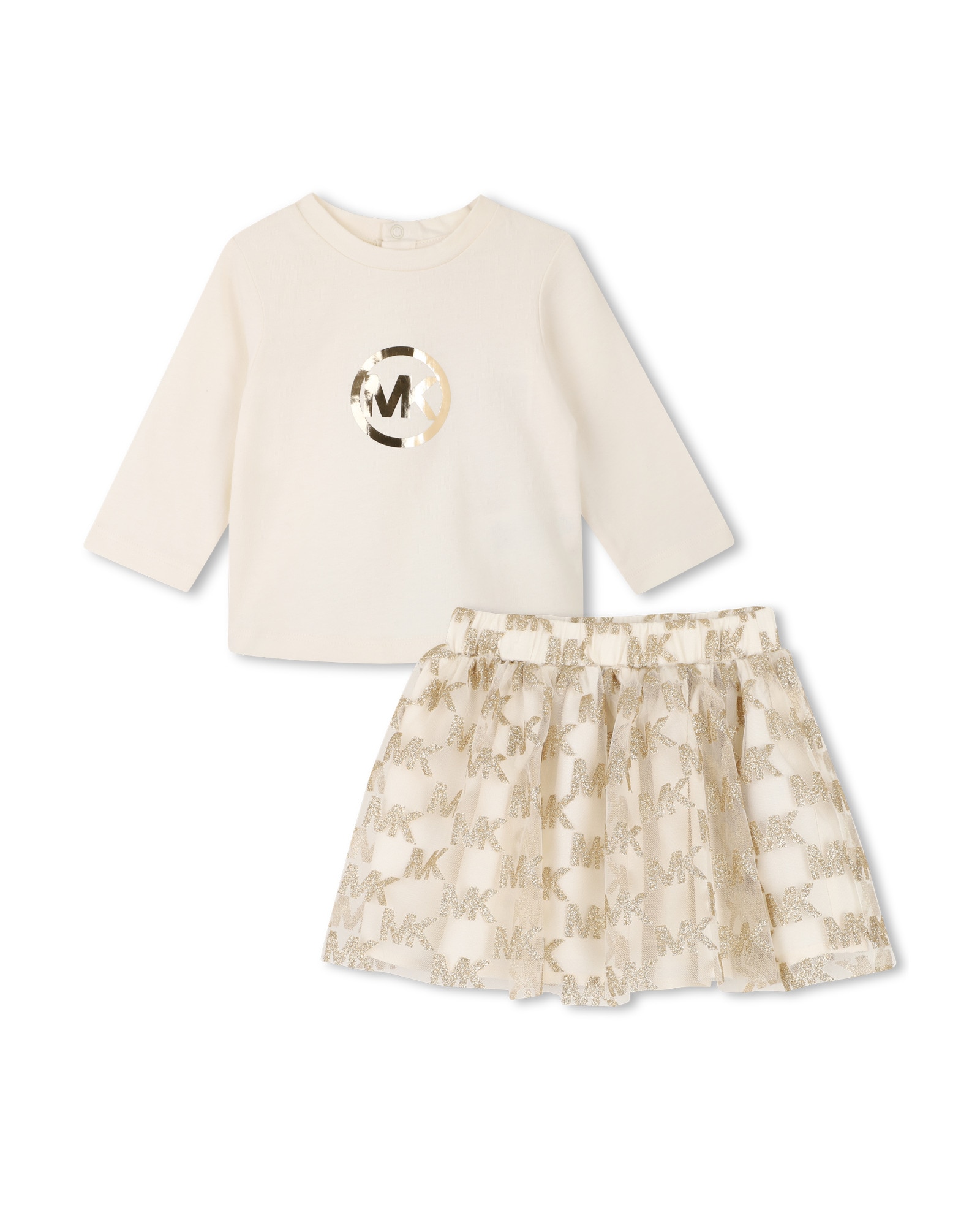 Imagen 1 de Conjunto de bebé niña liso Crema