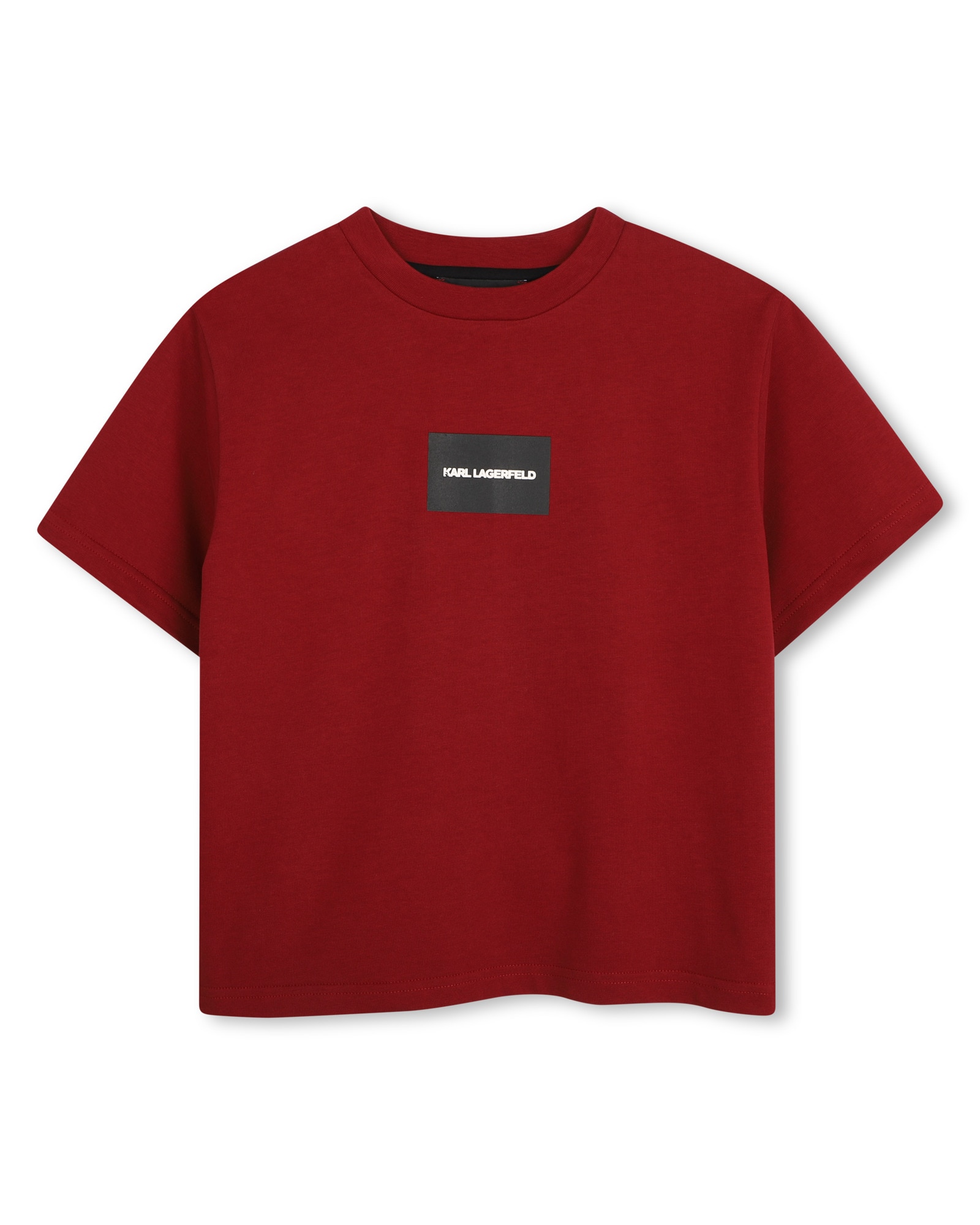 Imagen 0 de Camiseta de niño de manga corta con estampado grande Burdeos